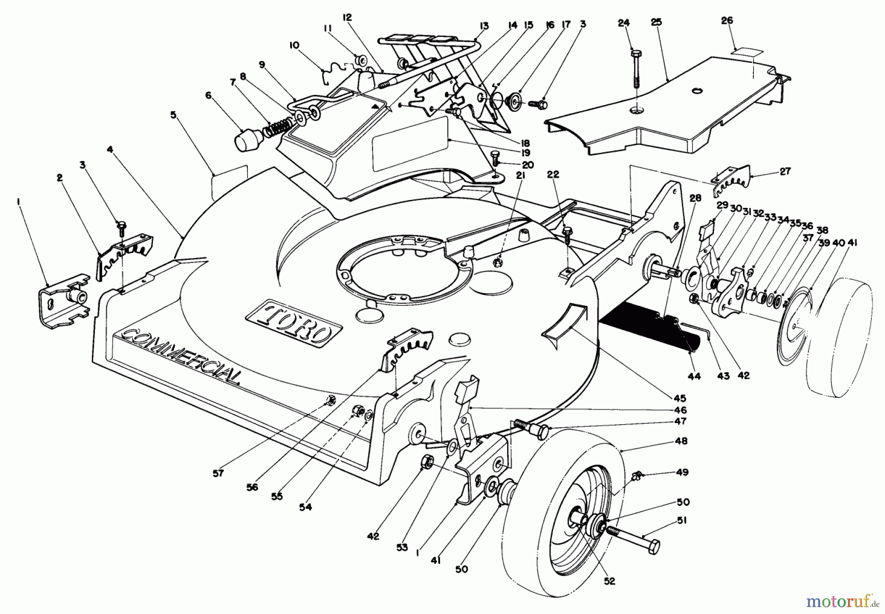  Rasenmäher 22020 - Toro Walk-Behind Mower (SN: 3000001 - 3999999) (1983) HOUSING ASSEMBLY (MODEL 22015)