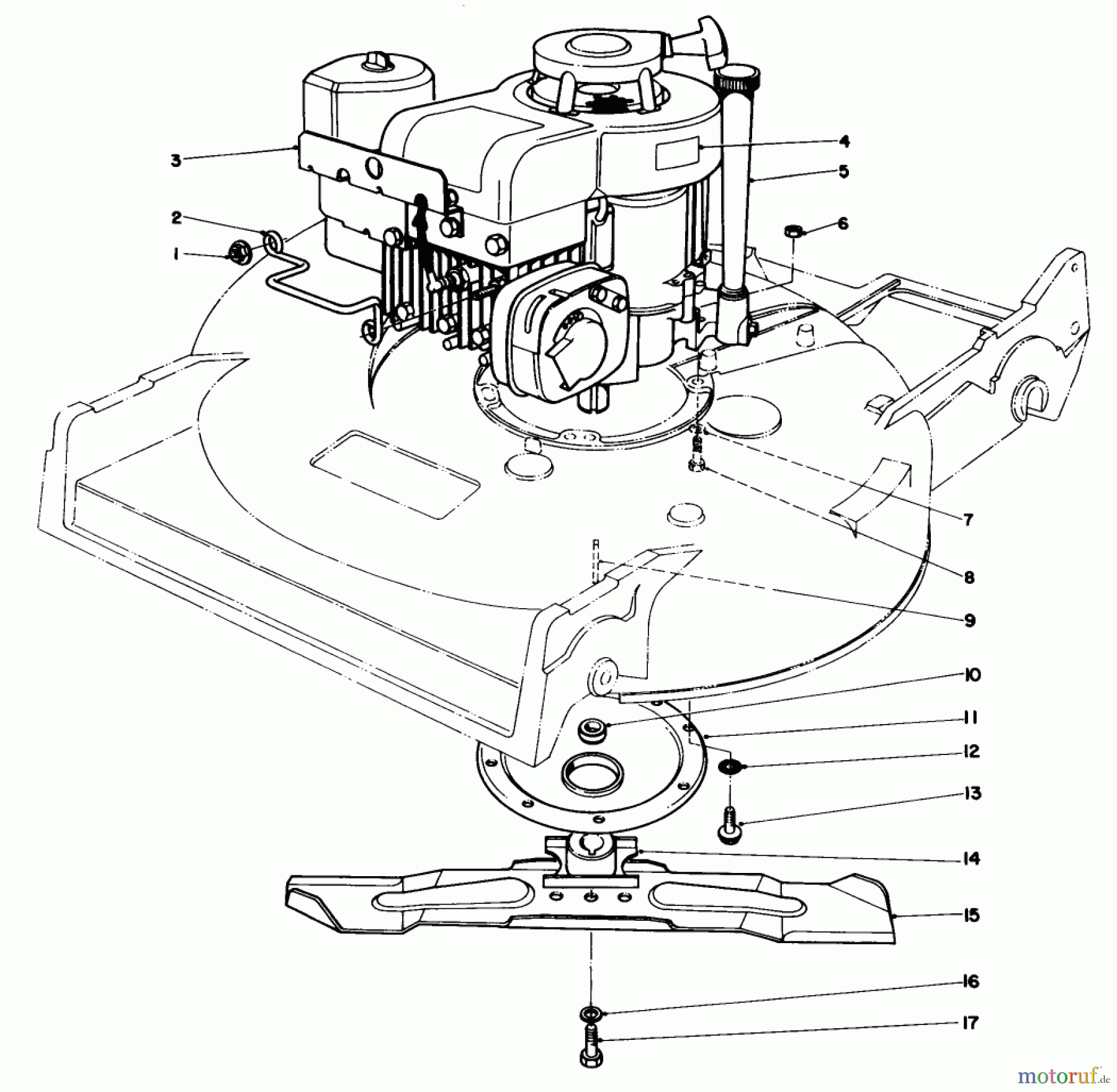  Rasenmäher 22015 - Toro Walk-Behind Mower (SN: 4000001 - 4999999) (1984) ENGINE ASSEMBLY (MODEL 22015)