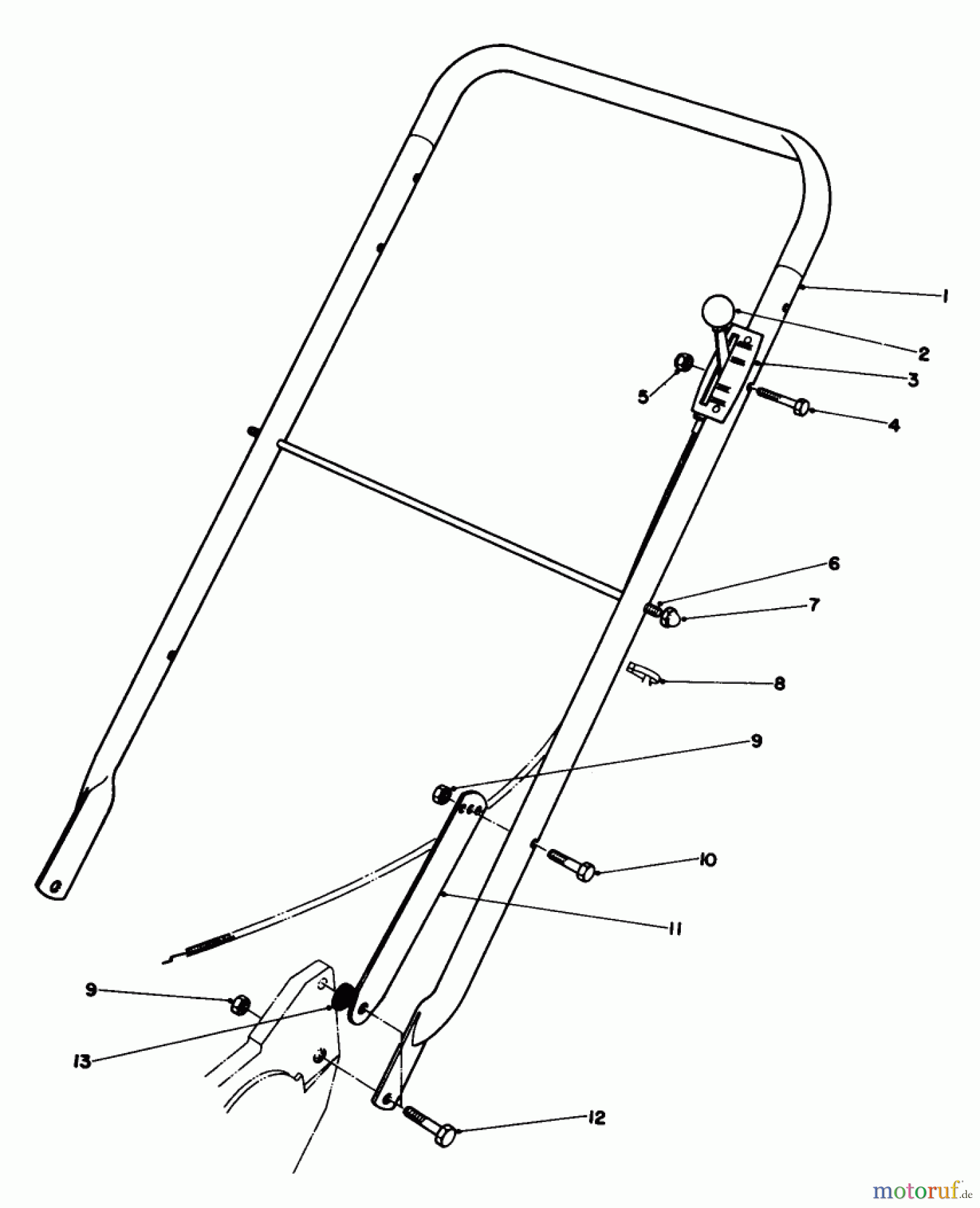  Rasenmäher 22015 - Toro Walk-Behind Mower (SN: 4000001 - 4999999) (1984) HANDLE ASSEMBLY (MODEL 22015)