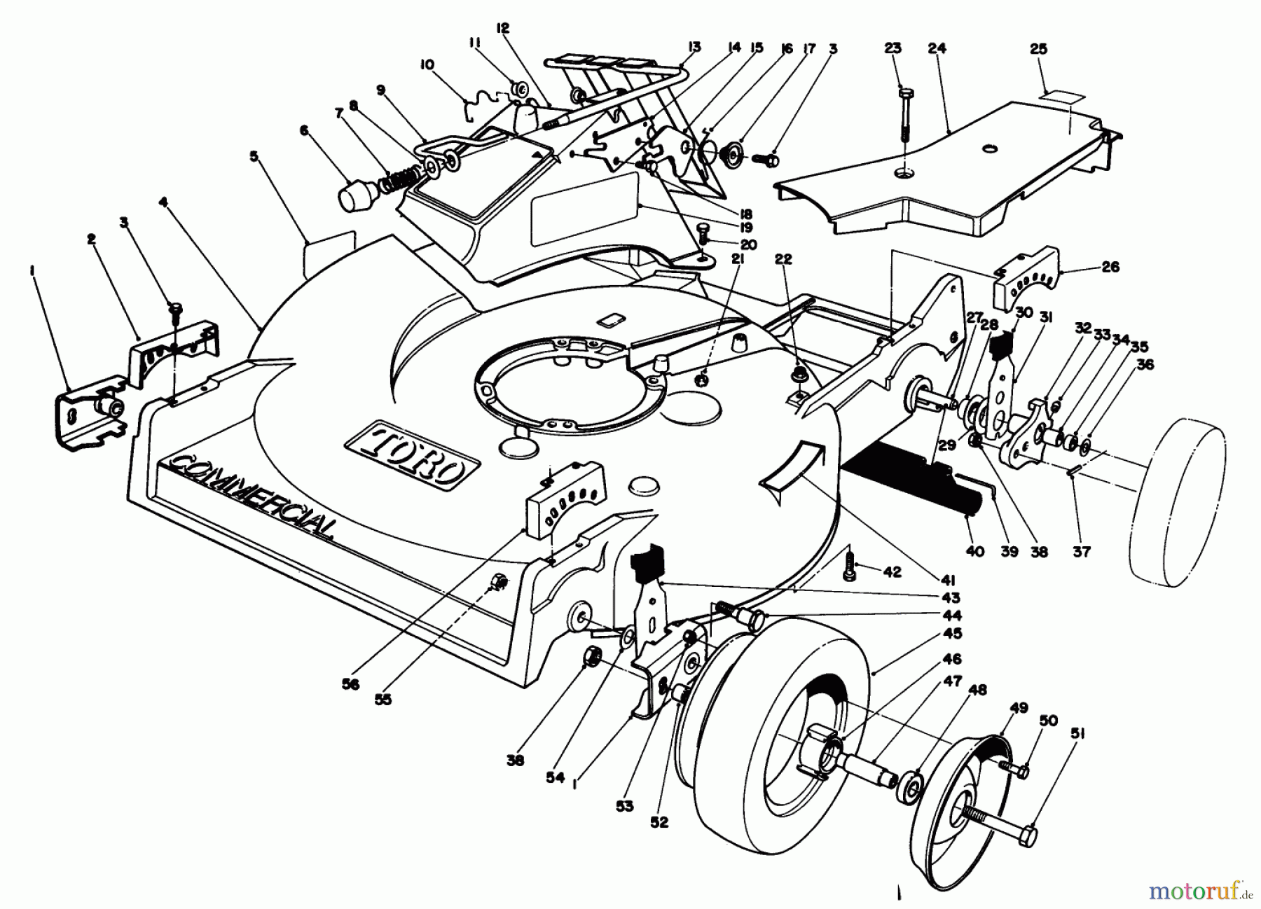  Rasenmäher 22020 - Toro Walk-Behind Mower (SN: 5000001 - 5999999) (1985) HOUSING ASSEMBLY (MODEL 22015)