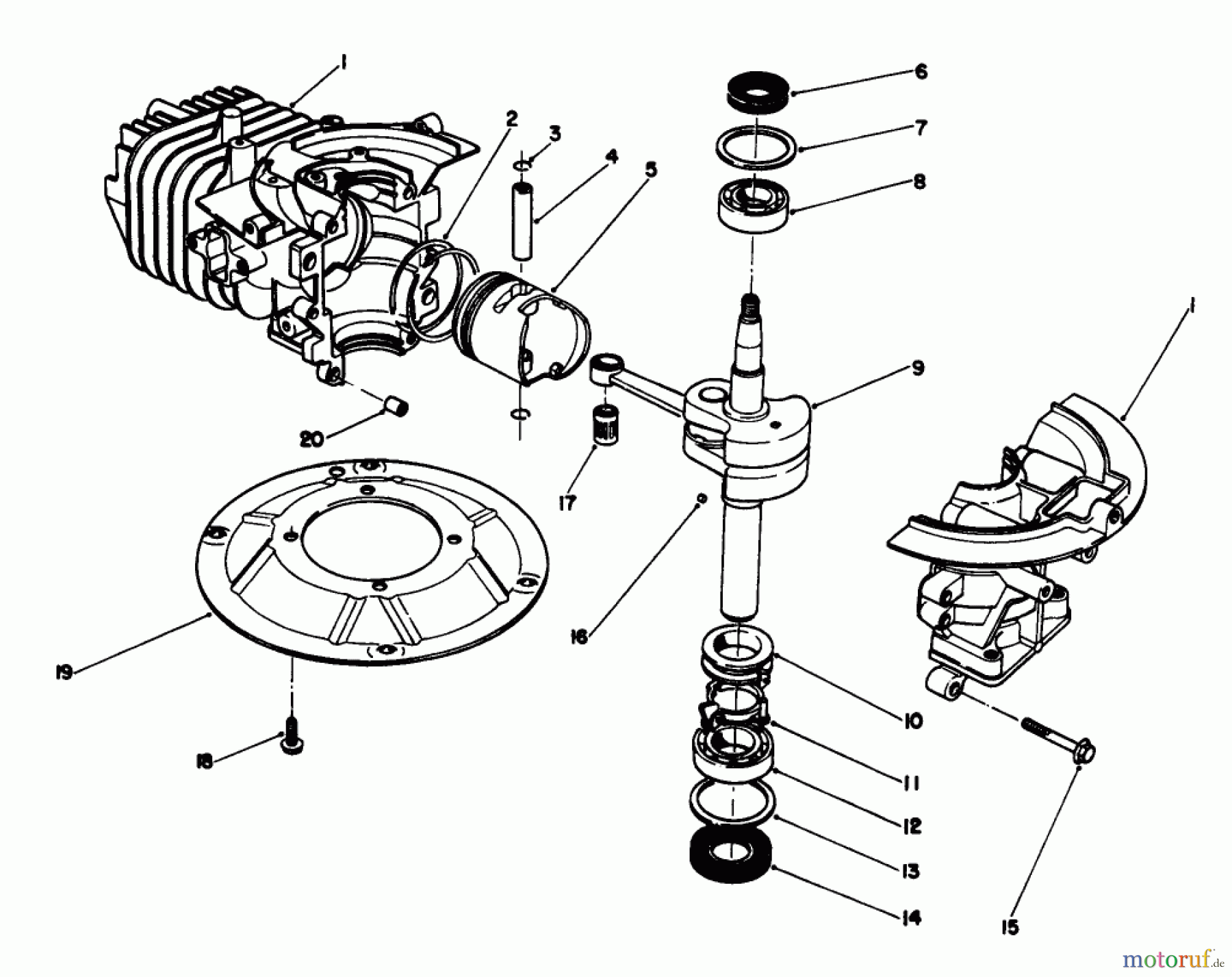  Rasenmäher 22025 - Toro Walk-Behind Mower (SN: 0000001 - 0999999) (1990) CRANKSHAFT ASSEMBLY (MODEL NO. 47PK9-3)