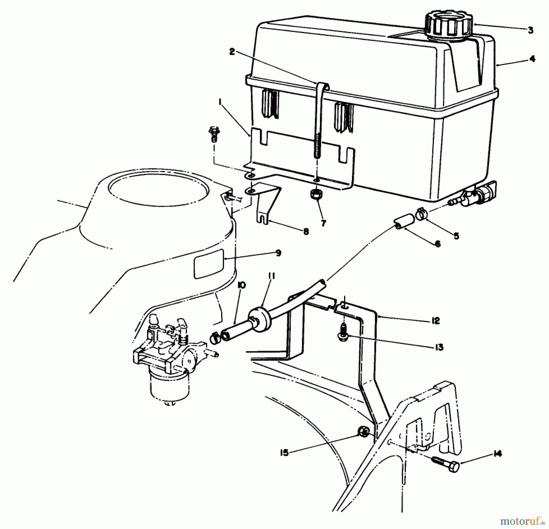  Rasenmäher 22025 - Toro Walk-Behind Mower (SN: 1000001 - 1999999) (1991) FUEL TANK ASSEMBLY