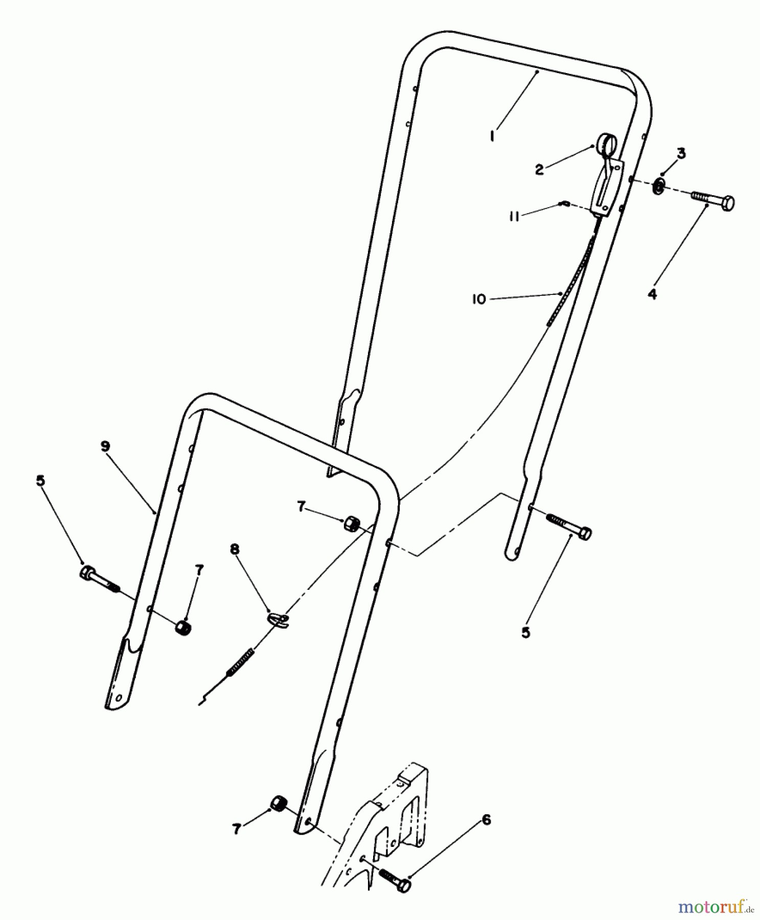  Rasenmäher 22025 - Toro Walk-Behind Mower (SN: 1000001 - 1999999) (1991) HANDLE ASSEMBLY