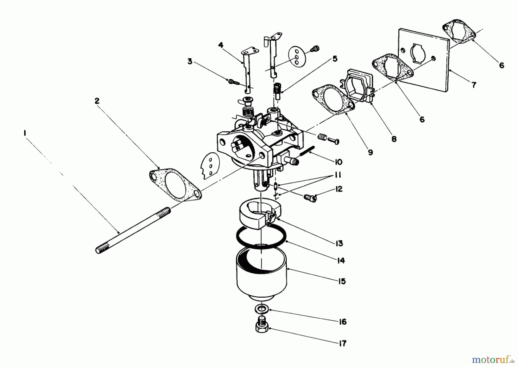  Rasenmäher 22025 - Toro Walk-Behind Mower (SN: 5000001 - 5999999) (1985) CARBURETOR ASSEMBLY