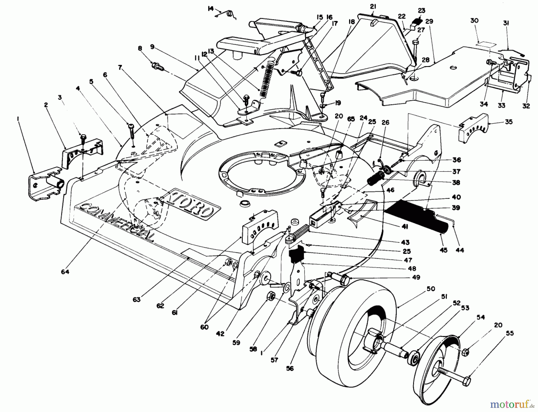  Rasenmäher 22025 - Toro Walk-Behind Mower (SN: 6000001 - 6999999) (1986) HOUSING ASSEMBLY