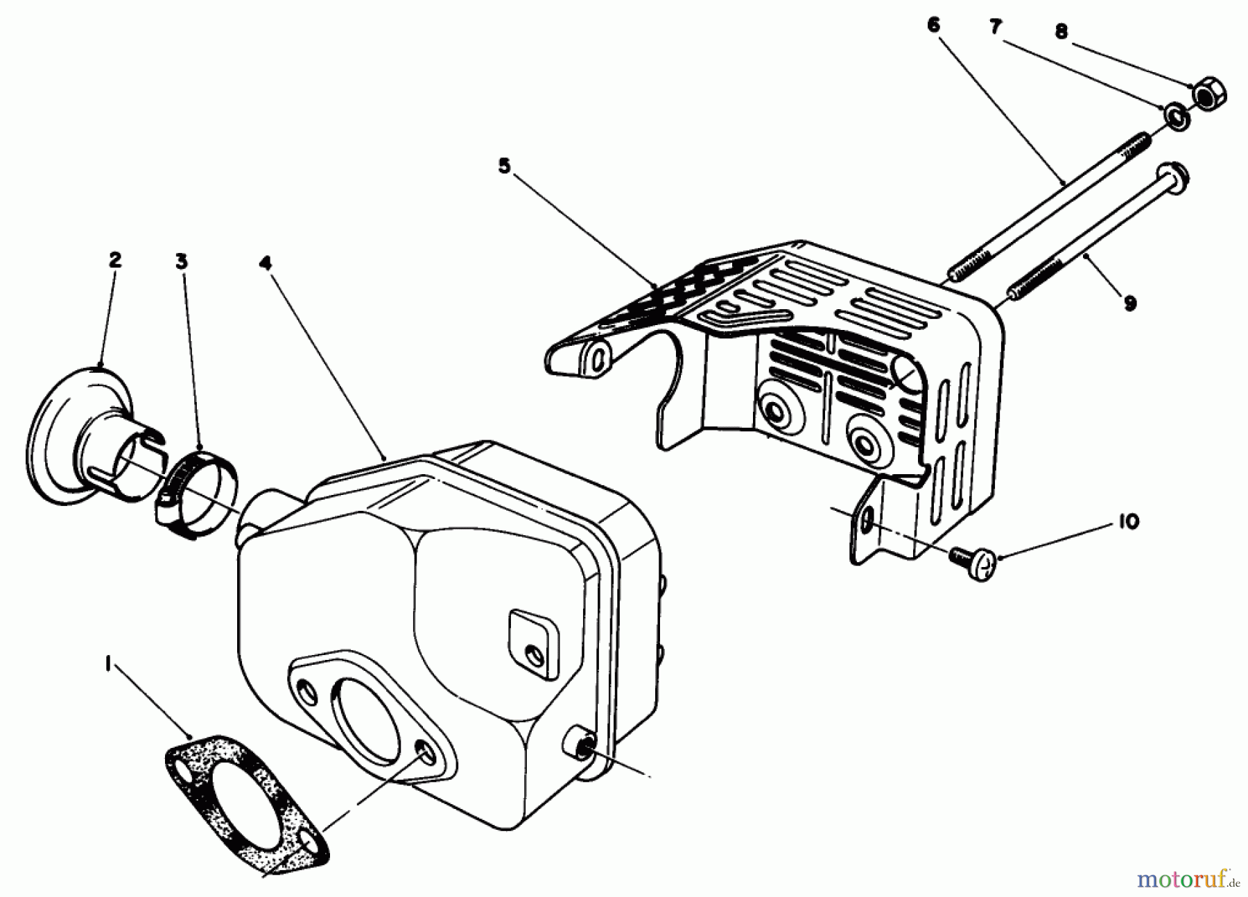  Rasenmäher 22025 - Toro Walk-Behind Mower (SN: 6000001 - 6999999) (1986) MUFFLER ASSEMBLY