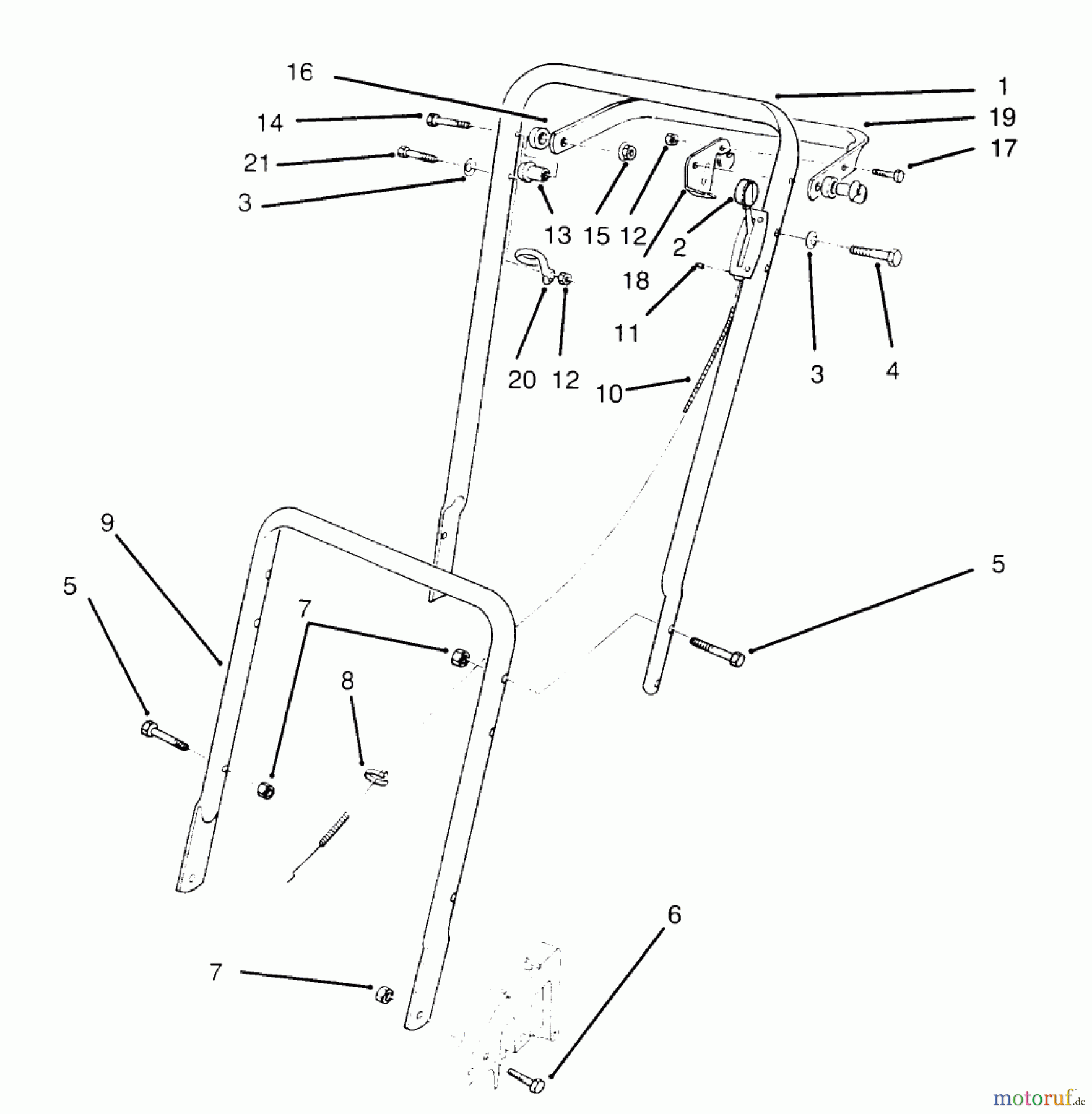  Rasenmäher 22026 - Toro Side Discharge Mower (SN: 6900001 - 6999999) (1996) HANDLE ASSEMBLY