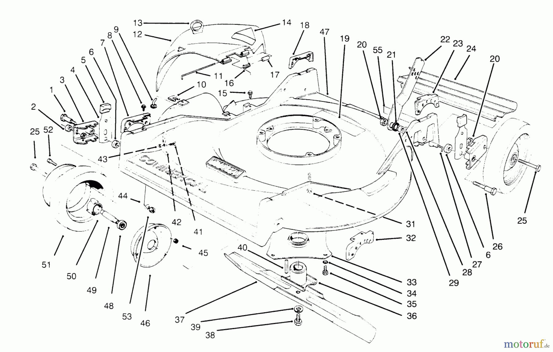  Rasenmäher 22026 - Toro Side Discharge Mower (SN: 6900001 - 6999999) (1996) HOUSING & WHEEL ASSEMBLY