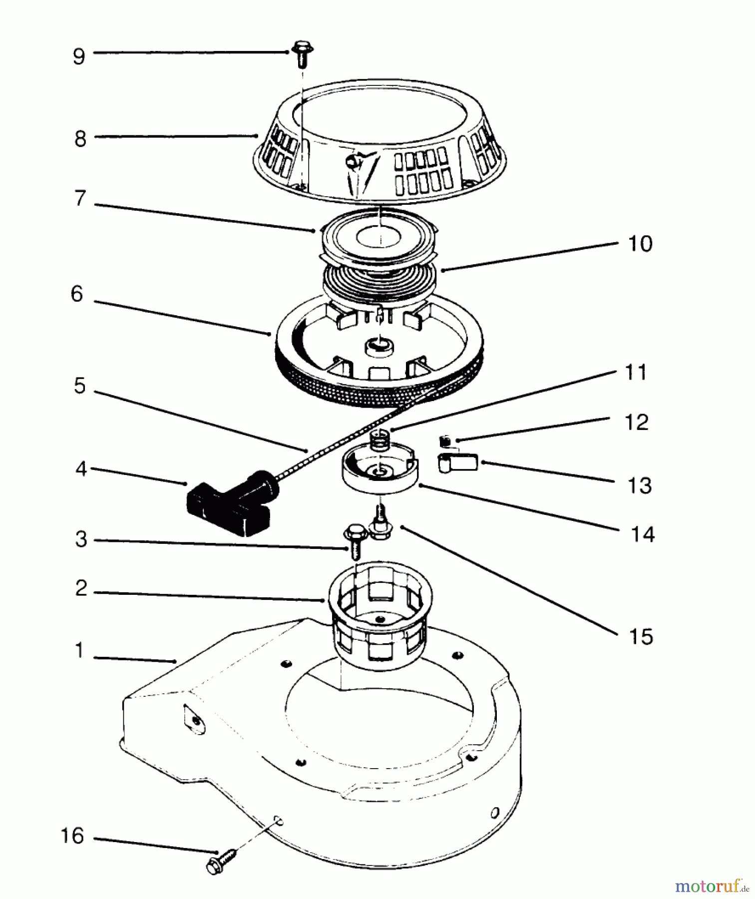  Rasenmäher 22026 - Toro Side Discharge Mower (SN: 6900001 - 6999999) (1996) RECOIL ASSEMBLY (MODEL NO. 47PS5-3)