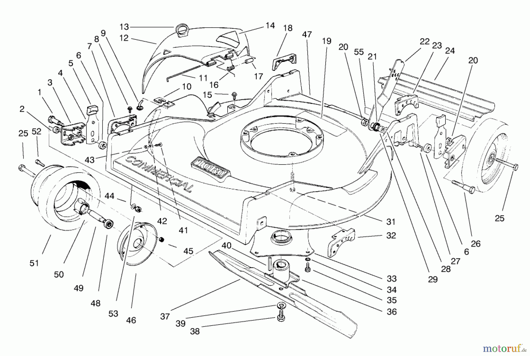  Rasenmäher 22026 - Toro Side Discharge Mower (SN: 8900001 - 8999999) (1998) HOUSING AND WHEEL ASSEMBLY