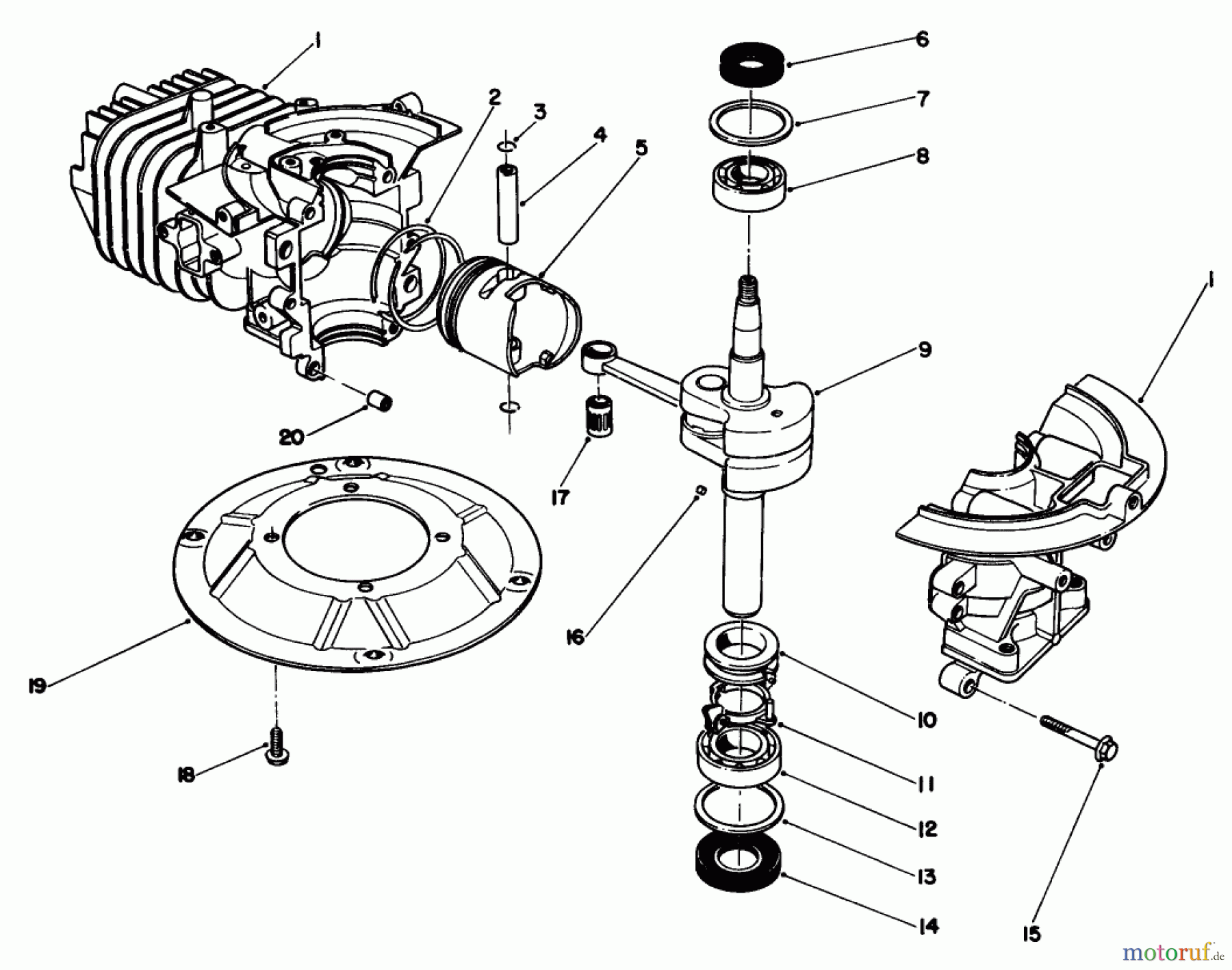  Rasenmäher 22030 - Toro Walk-Behind Mower (SN: 0000001 - 0999999) (1990) CRANKSHAFT ASSEMBLY (MODEL NO. 47PK9-3)