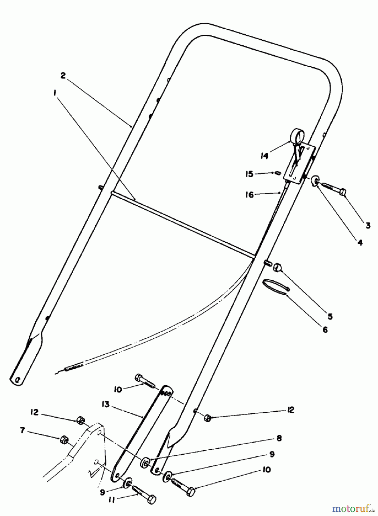  Rasenmäher 22030 - Toro Walk-Behind Mower (SN: 0000001 - 0999999) (1990) HANDLE ASSEMBLY (MODEL 22030)