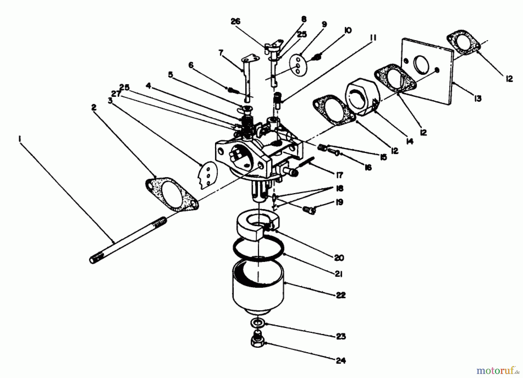  Rasenmäher 22030 - Toro Walk-Behind Mower (SN: 1000001 - 1999999) (1991) CARBURETOR ASSEMBLY (MODEL NO. 47PL0-3)