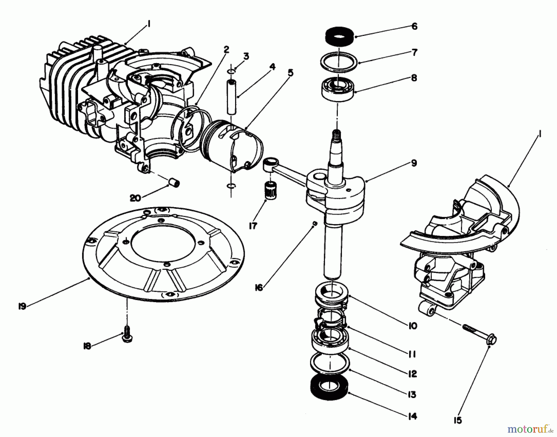  Rasenmäher 22030 - Toro Walk-Behind Mower (SN: 1000001 - 1999999) (1991) CRANKSHAFT ASSEMBLY (MODEL NO. 47PL0-3)