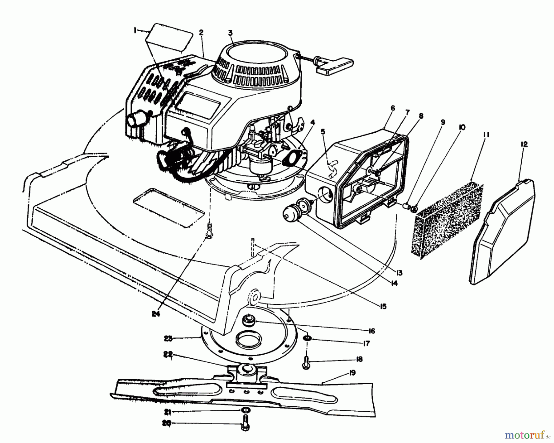  Rasenmäher 22035 - Toro Walk-Behind Mower (SN: 1000001 - 1999999) (1991) ENGINE ASSEMBLY (MODEL 22030)