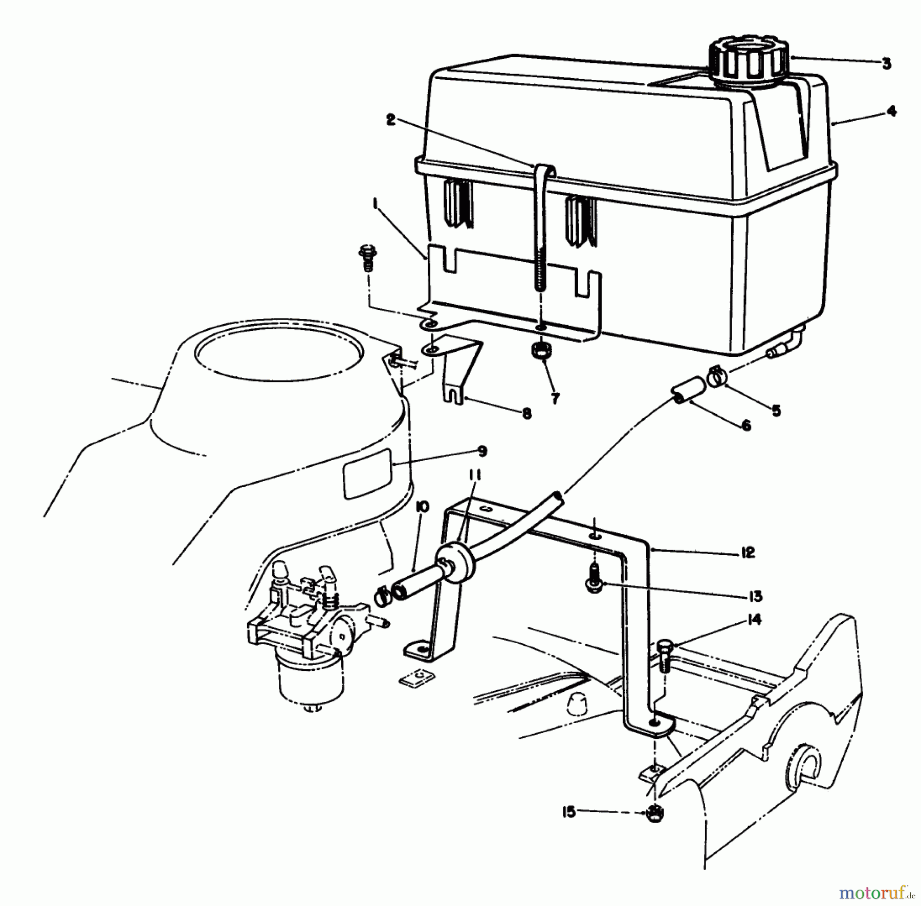  Rasenmäher 22030 - Toro Walk-Behind Mower (SN: 1000001 - 1999999) (1991) GAS TANK ASSEMBLY