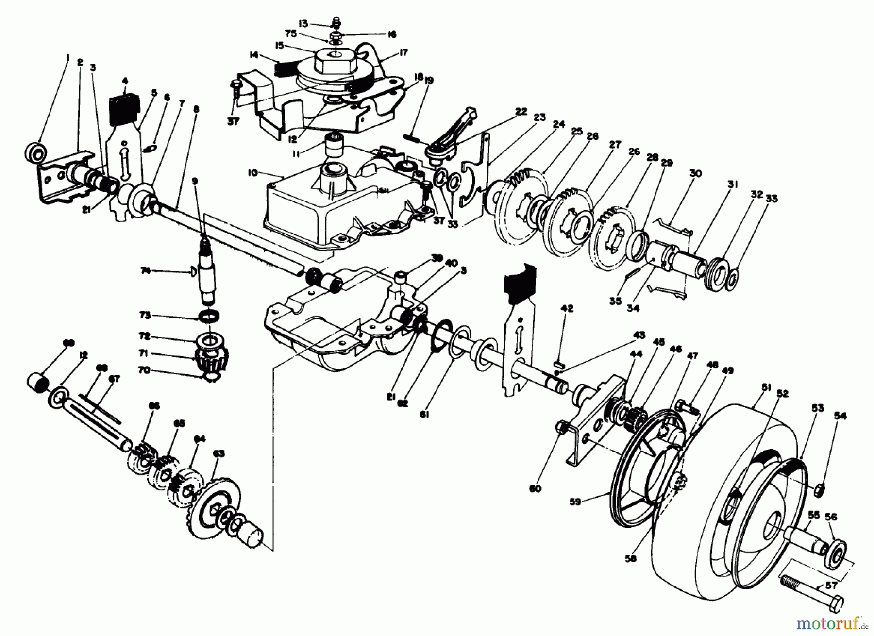  Rasenmäher 22030 - Toro Walk-Behind Mower (SN: 1000001 - 1999999) (1991) GEAR CASE ASSEMBLY (MODEL 22035)