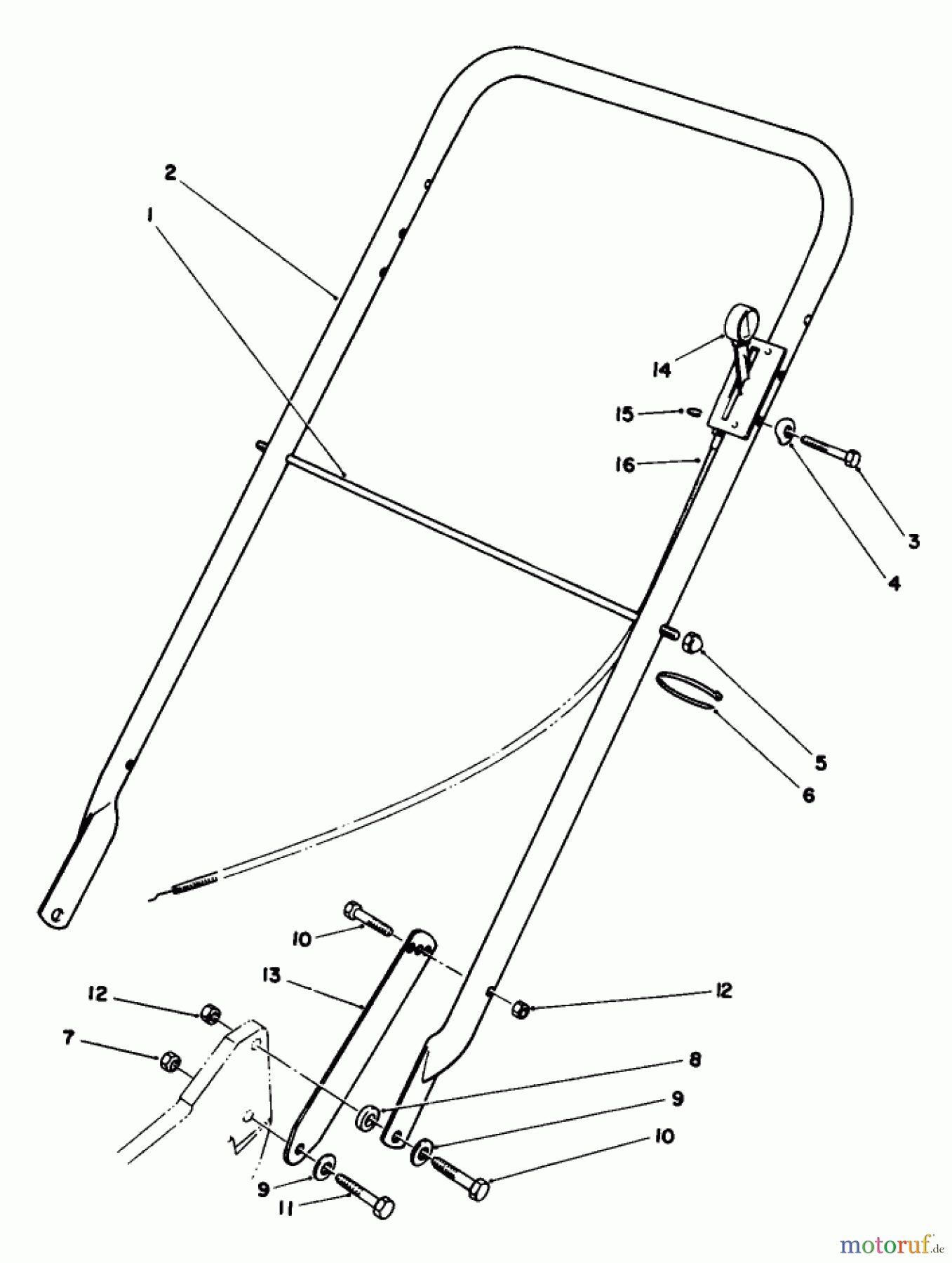  Rasenmäher 22035 - Toro Walk-Behind Mower (SN: 1000001 - 1999999) (1991) HANDLE ASSEMBLY (MODEL 22030)