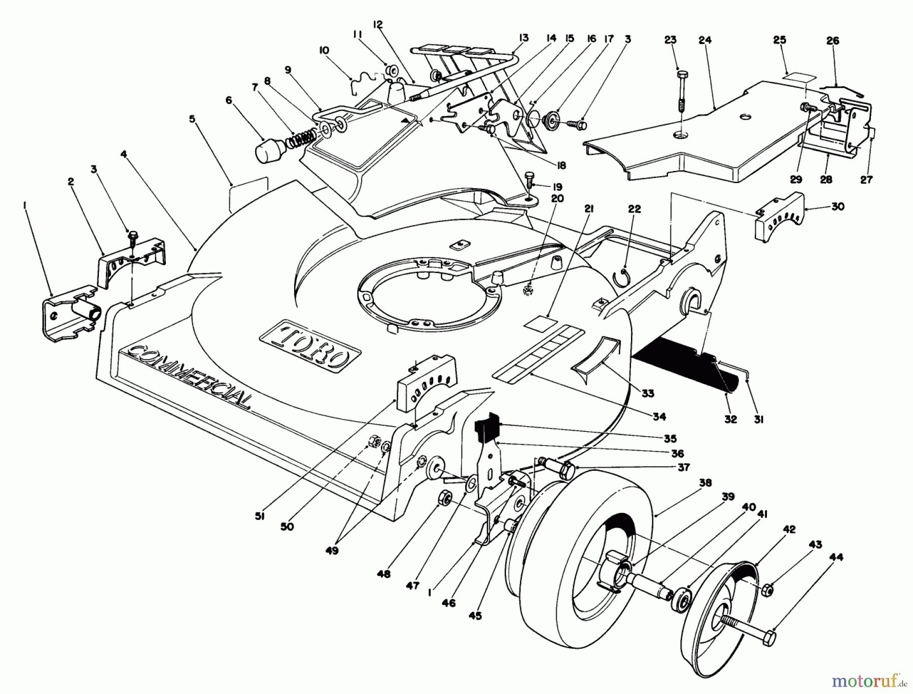  Rasenmäher 22030 - Toro Walk-Behind Mower (SN: 1000001 - 1999999) (1991) HOUSING ASSEMBLY (MODEL 22035)