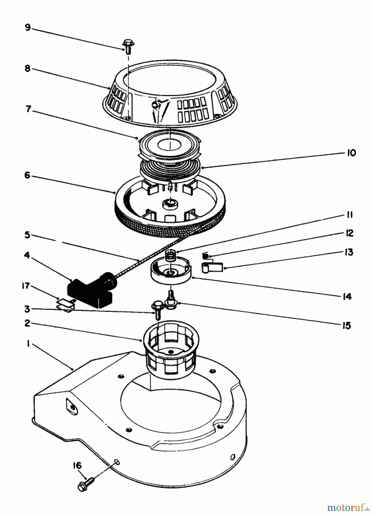  Rasenmäher 22030 - Toro Walk-Behind Mower (SN: 1000001 - 1999999) (1991) RECOIL ASSEMBLY (MODEL NO. 47PL0-3)