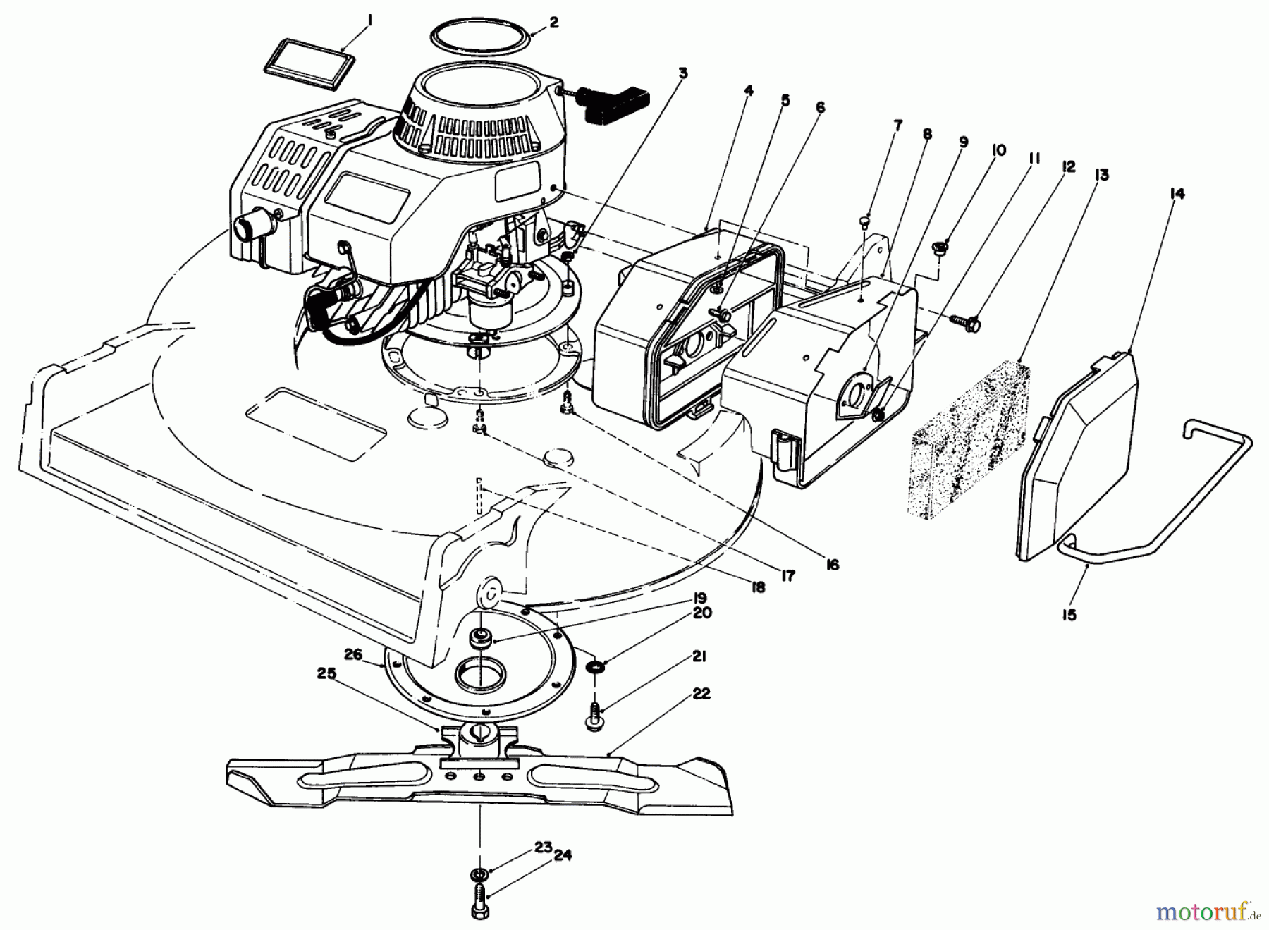  Rasenmäher 22035 - Toro Walk-Behind Mower (SN: 5000001 - 5999999) (1985) ENGINE ASSEMBLY (MODEL 22030)