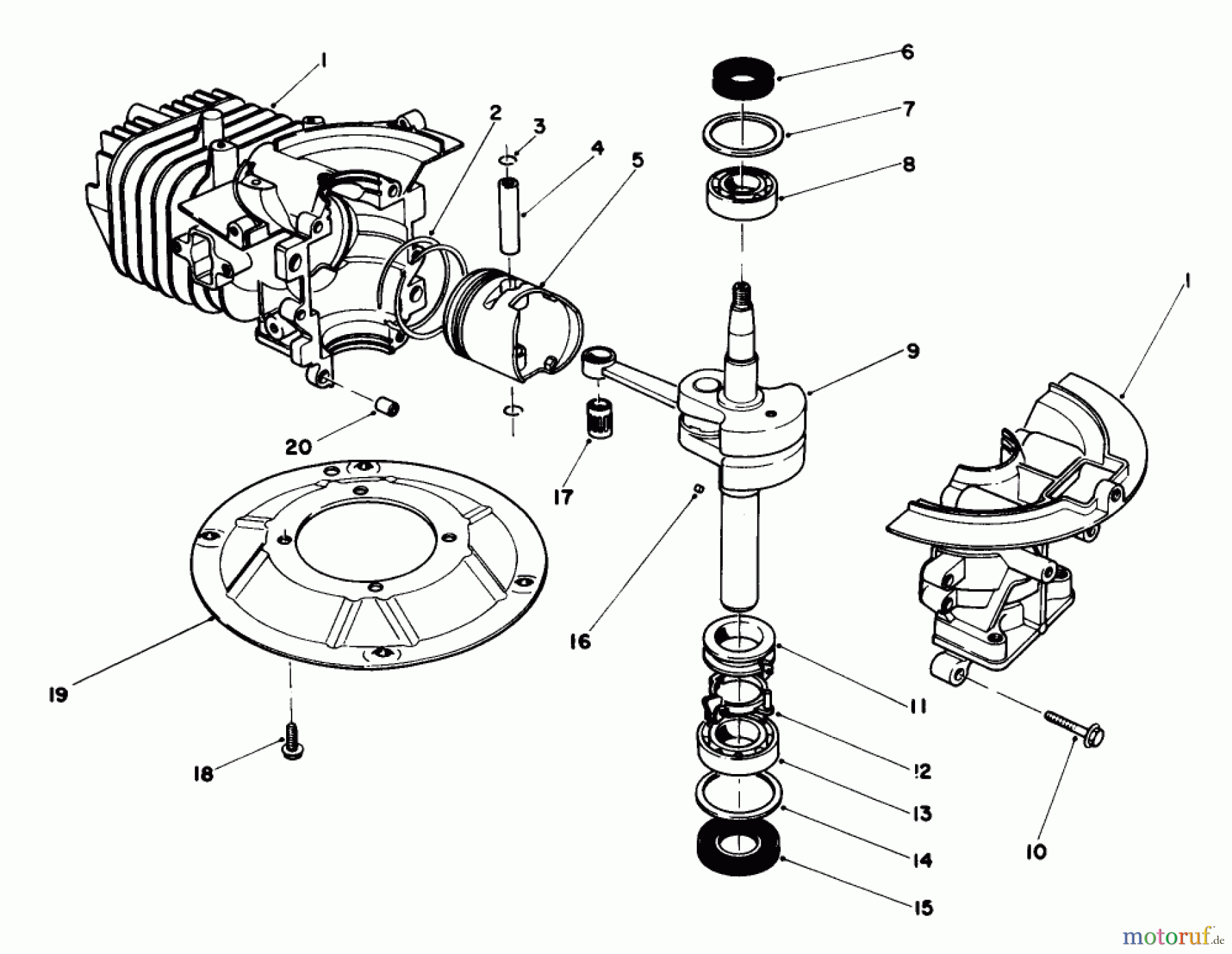  Rasenmäher 22035 - Toro Walk-Behind Mower (SN: 8000001 - 8002989) (1988) ENGINE ASSEMBLY MODEL NO. 47PH7 #1