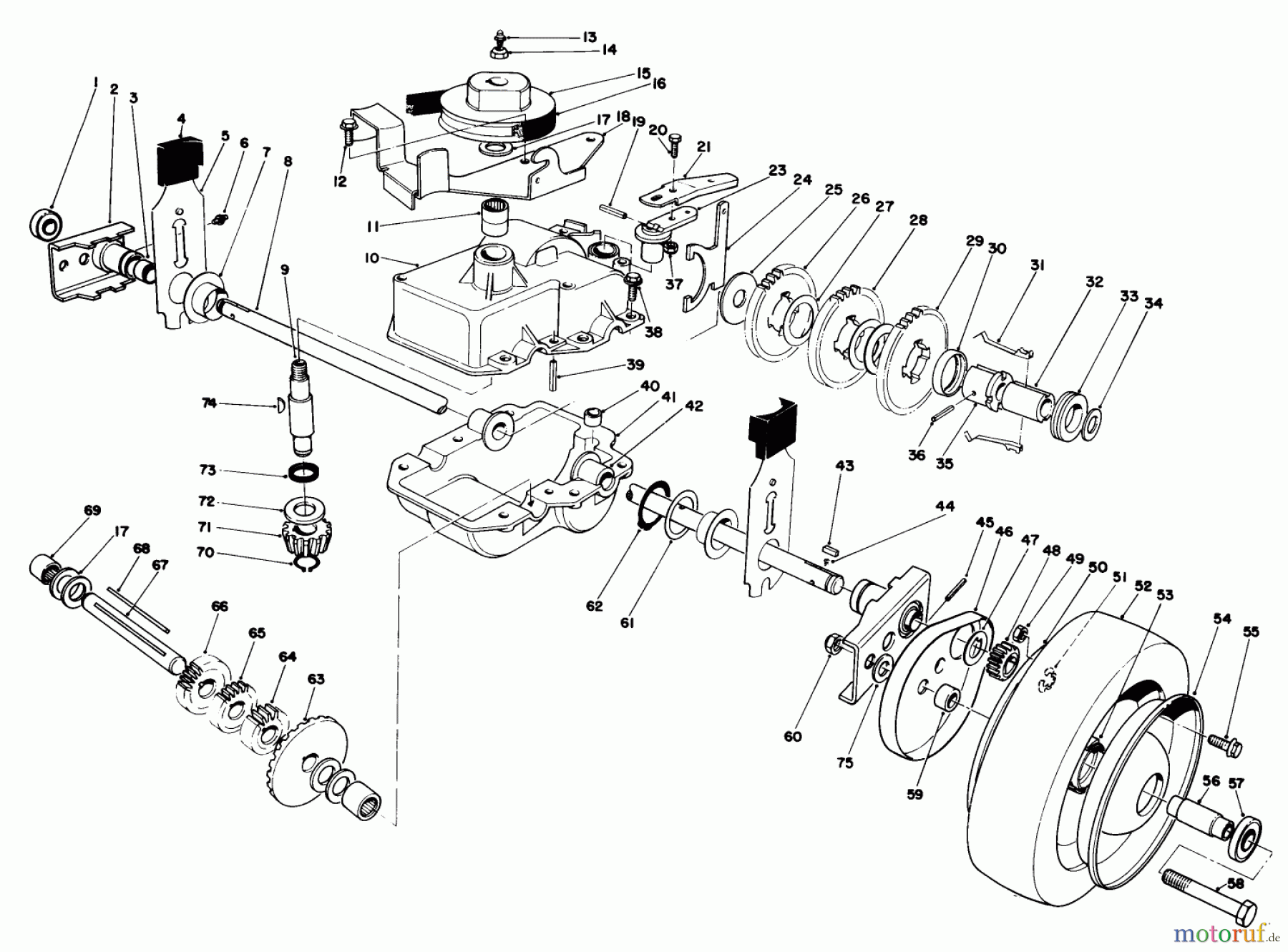  Rasenmäher 22035 - Toro Walk-Behind Mower (SN: 8000001 - 8002989) (1988) GEAR CASE ASSEMBLY (MODEL 22035)