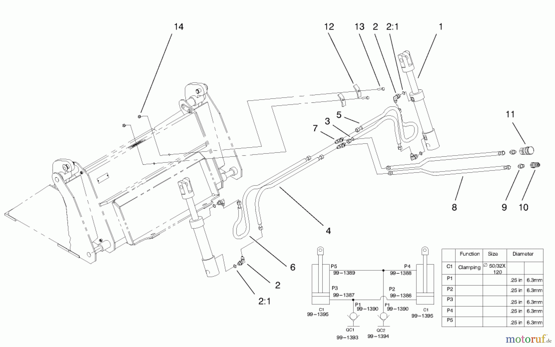  Compact Utility Attachments 22411 - Toro Four-In-One Bucket, Dingo Compact Utility Loader (SN: 200000001 - 200000200) (2000) HYDRAULIC ASSEMBLY