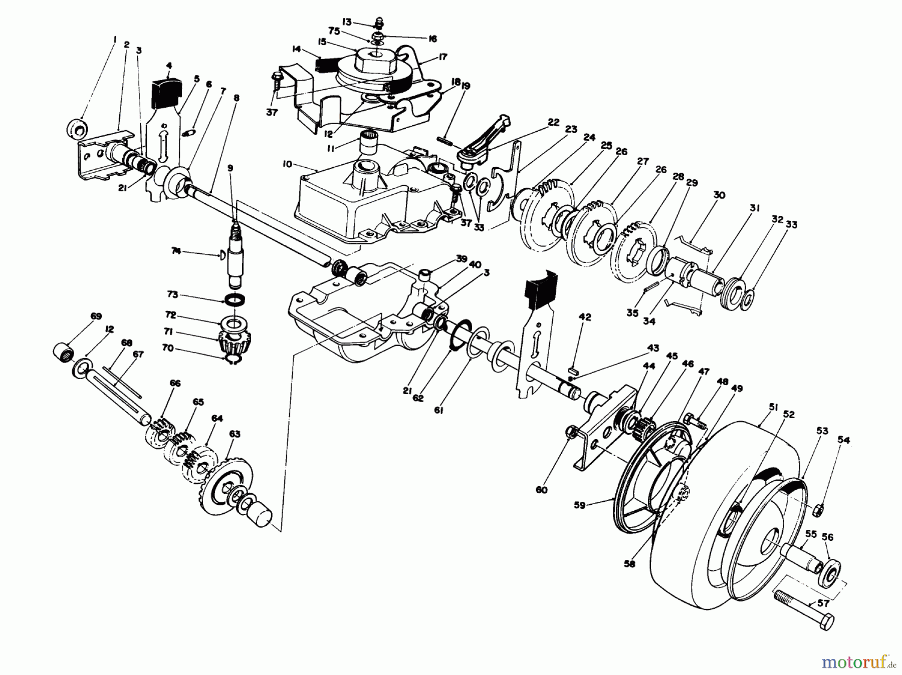  Rasenmäher 22037B - Toro Walk-Behind Mower (SN: 39000001 - 39999999) (1993) GEAR CASE ASSEMBLY