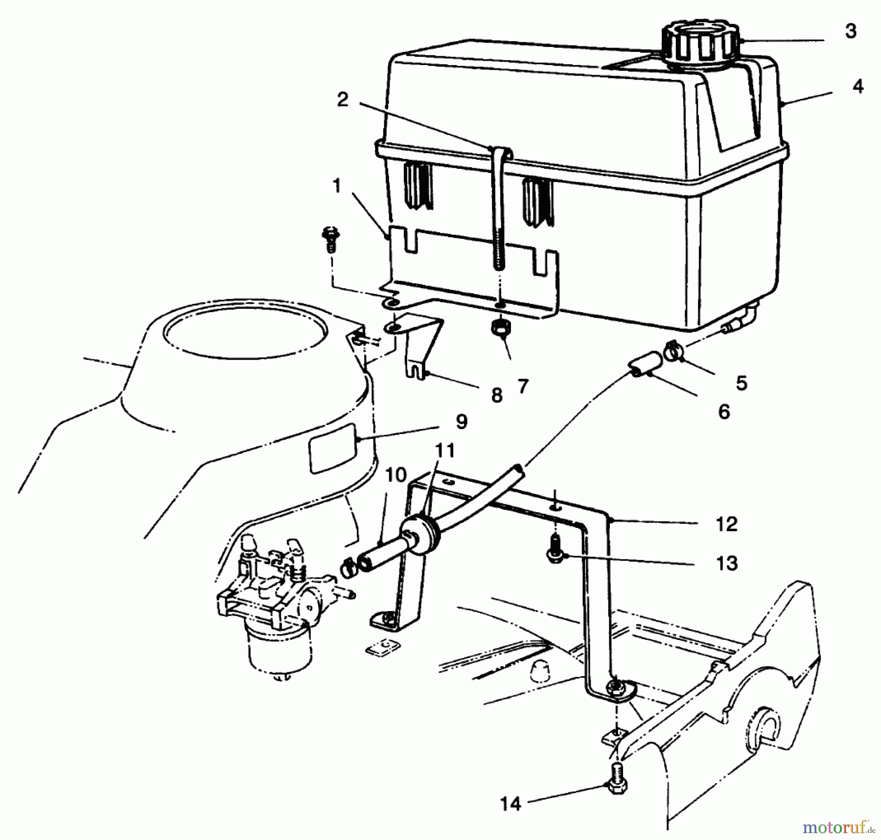  Rasenmäher 22037BC - Toro Walk-Behind Mower (SN: 5900001 - 5999999) (1995) GAS TANK ASSEMBLY