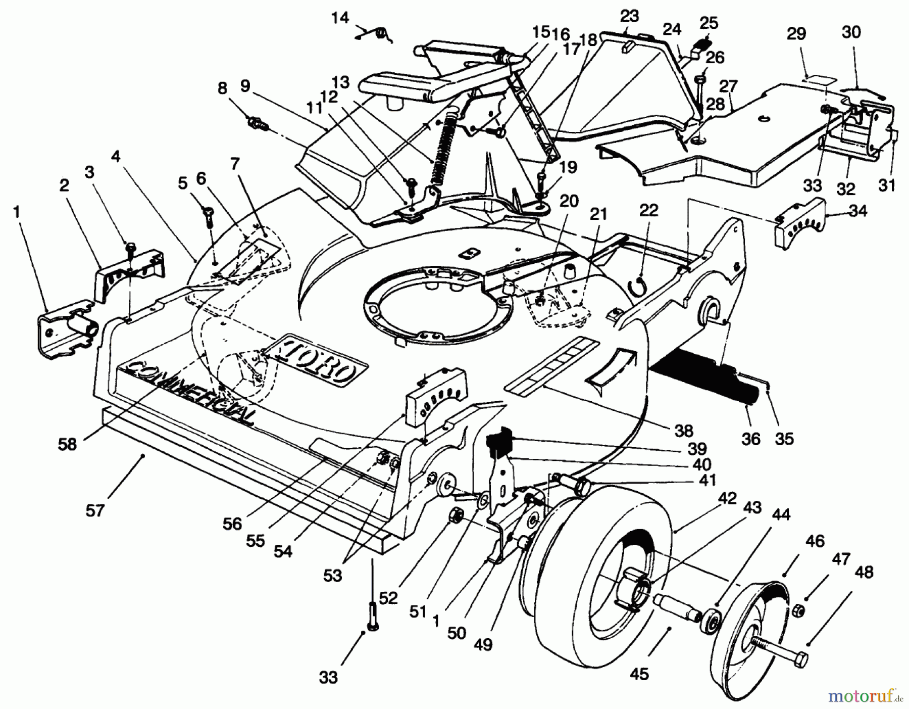  Rasenmäher 22037BC - Toro Walk-Behind Mower (SN: 5900001 - 5999999) (1995) HOUSING ASSEMBLY