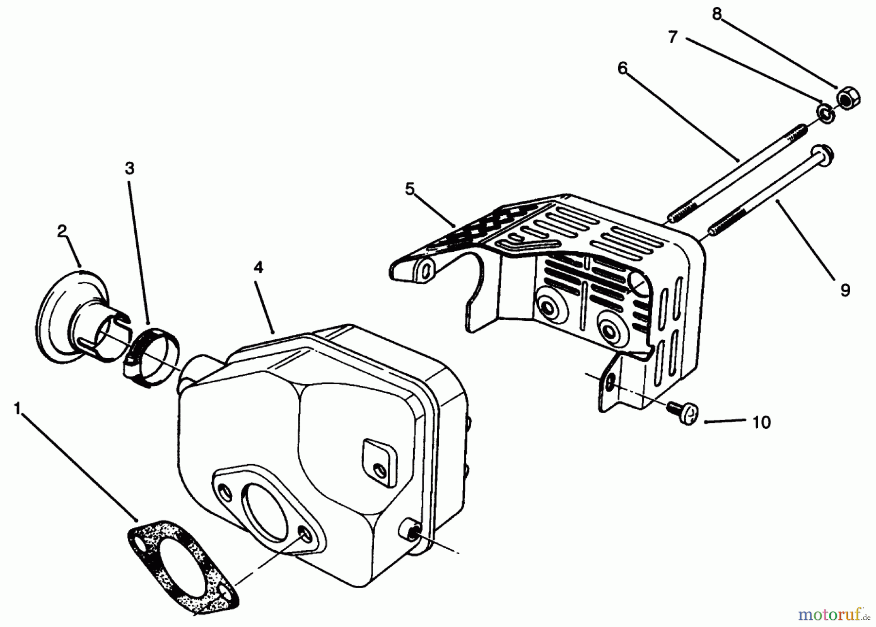  Rasenmäher 22037BC - Toro Walk-Behind Mower (SN: 5900001 - 5999999) (1995) MUFFLER ASSEMBLY (MODEL NO. 47PR4-3)