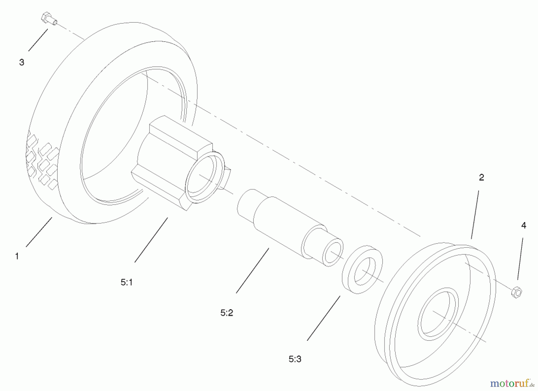  Rasenmäher 22038 - Toro 53cm Walk-Behind Mower (SN: 230000001 - 230999999) (2003) FRONT WHEEL AND TIRE ASSEMBLY NO. 53-7720