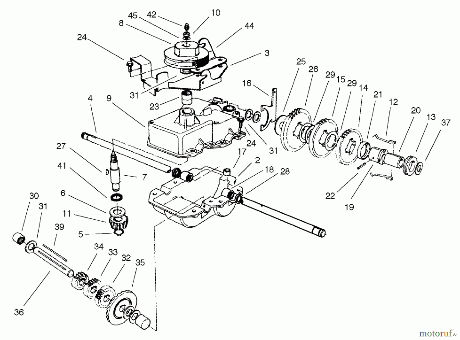  Rasenmäher 22038 - Toro 53cm Walk-Behind Mower (SN: 220000001 - 220999999) (2002) GEAR CASE ASSEMBLY NO. 74-1861