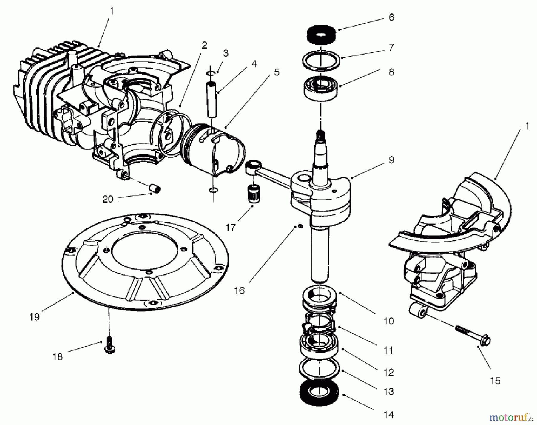  Rasenmäher 22040 - Toro Recycler Walk-Behind Mower (SN: 220000001 - 220999999) (2002) CRANKSHAFT ASSEMBLY