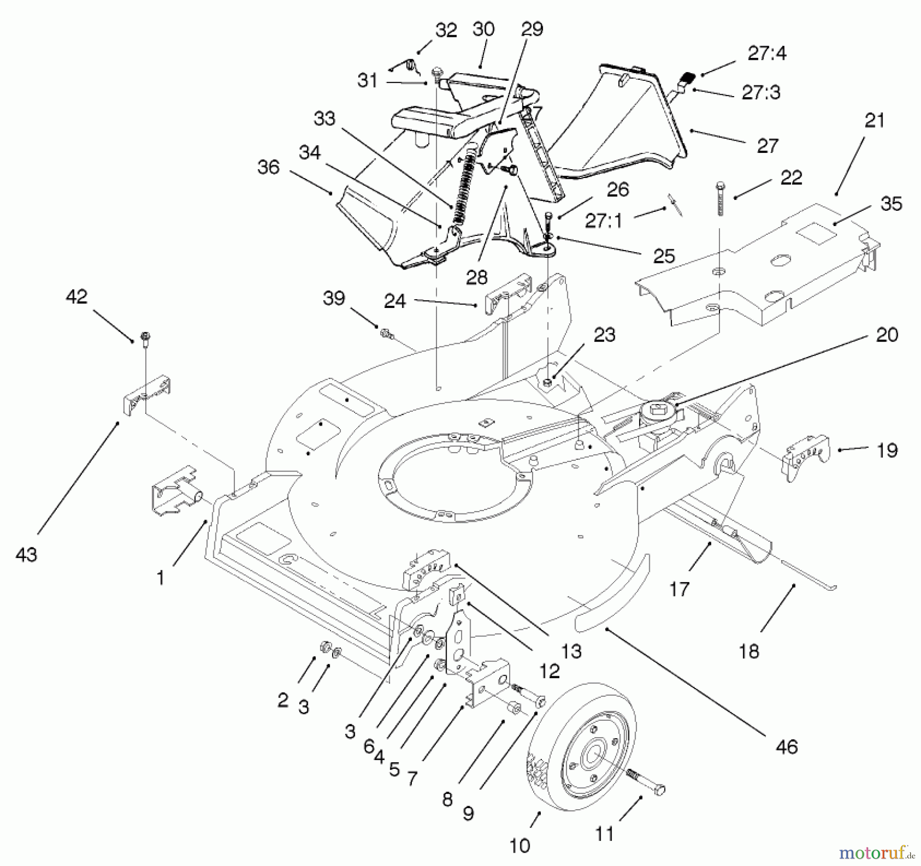  Rasenmäher 22040 - Toro Recycler Walk-Behind Mower (SN: 230000001 - 230999999) (2003) HOUSING ASSEMBLY