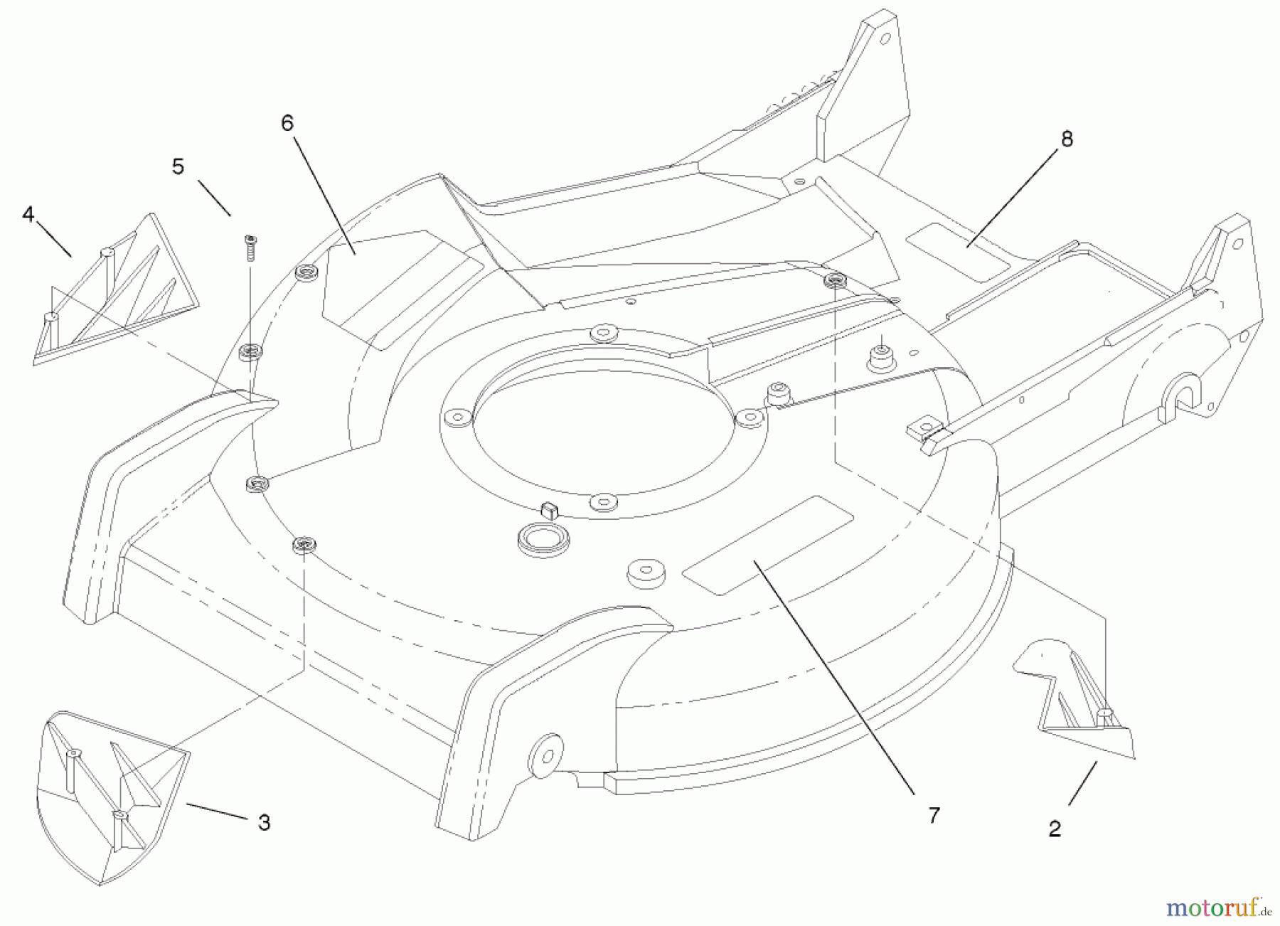  Rasenmäher 22040 - Toro Recycler Walk-Behind Mower (SN: 220000001 - 220999999) (2002) HOUSING ASSEMBLY 98-7139