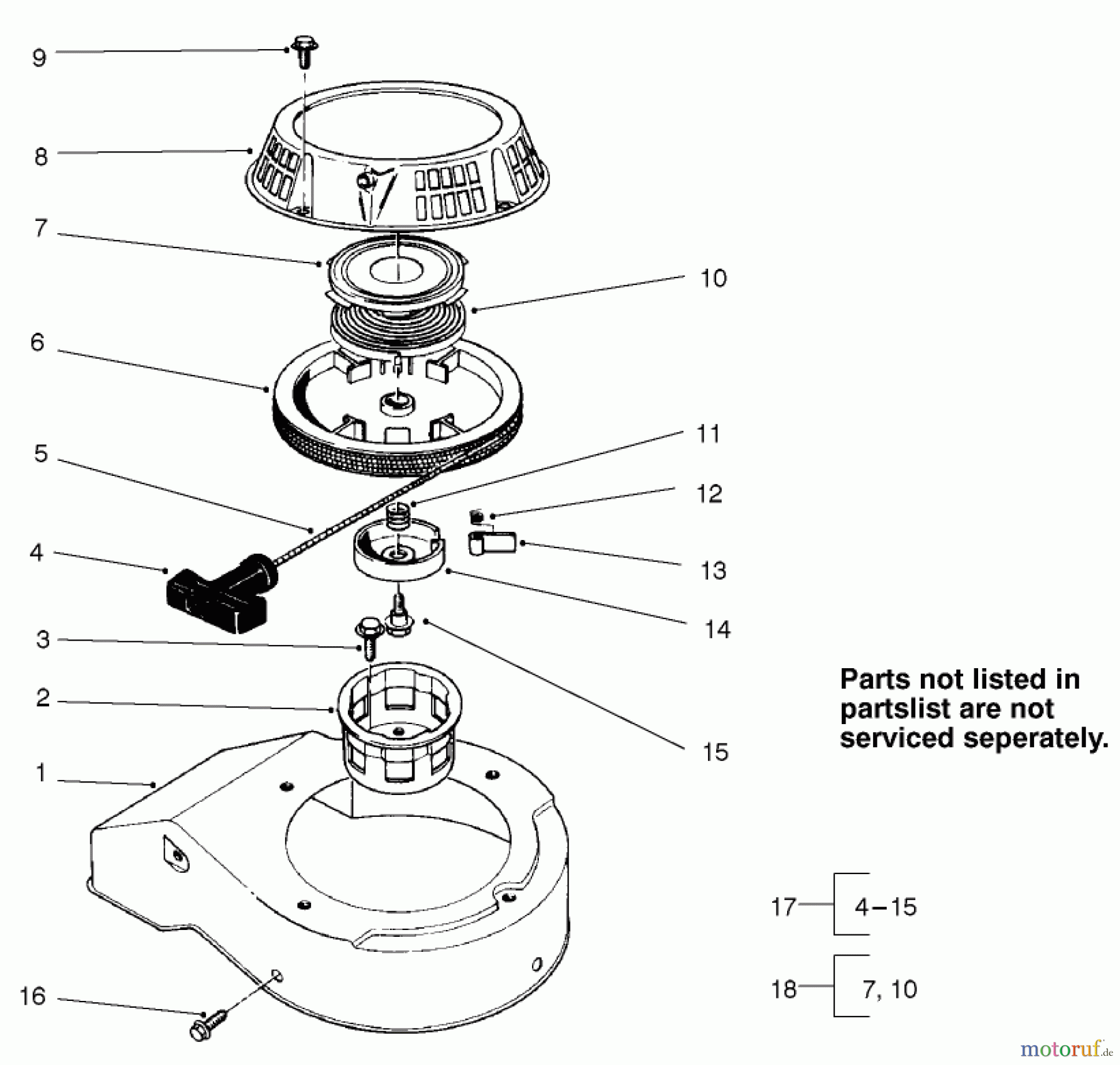  Rasenmäher 22040 - Toro Recycler Walk-Behind Mower (SN: 220000001 - 220999999) (2002) RECOIL ASSEMBLY