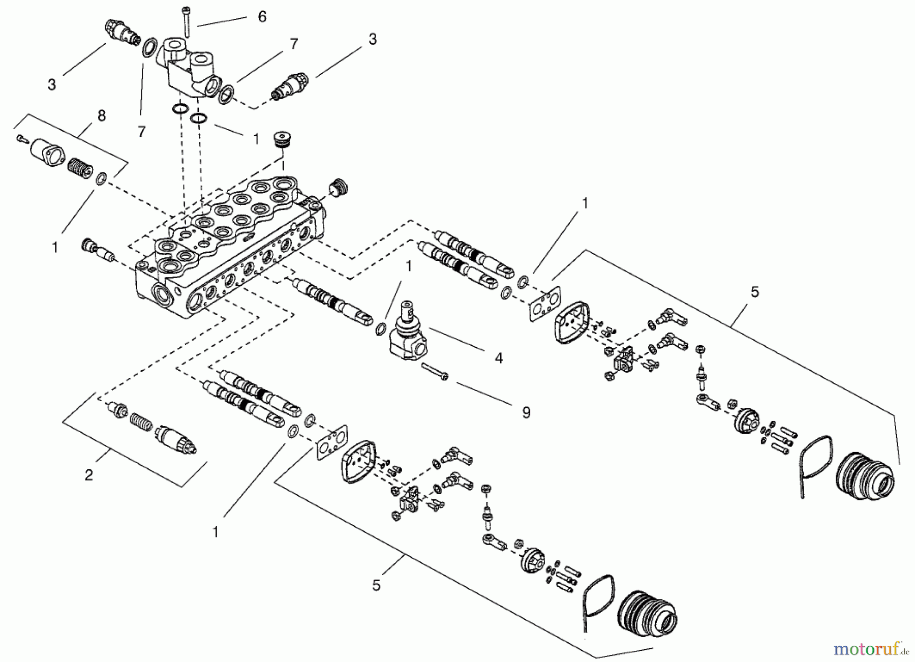  Compact Utility Attachments 22412 - Toro Backhoe, Dingo Compact Utility Loader (SN: 200000001 - 200999999) (2000) VALVE ASSEMBLY NO. 100-7205