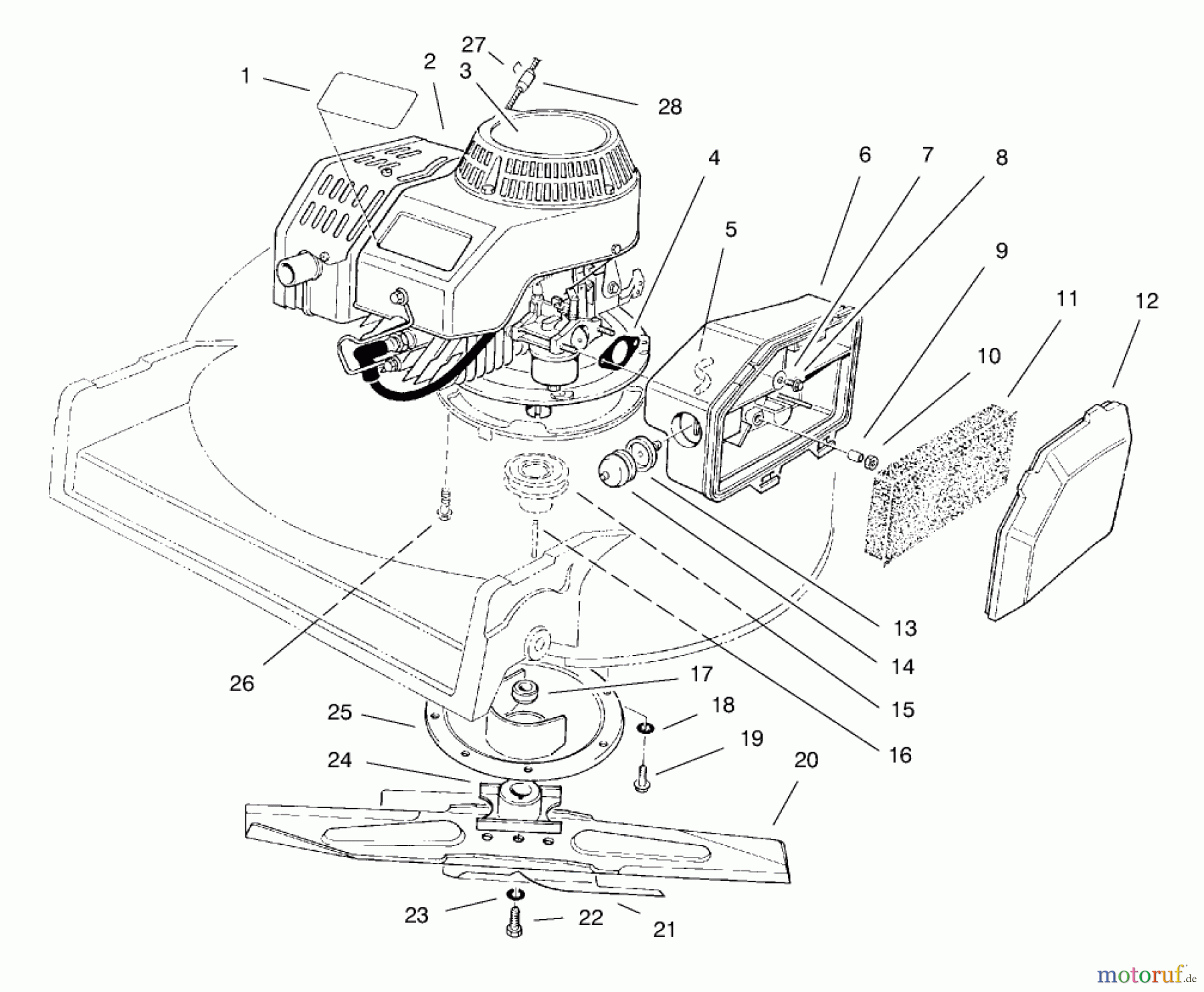  Rasenmäher 22040 - Toro Recycler Walk-Behind Mower (SN: 8900001 - 8999999) (1998) ENGINE ASSEMBLY