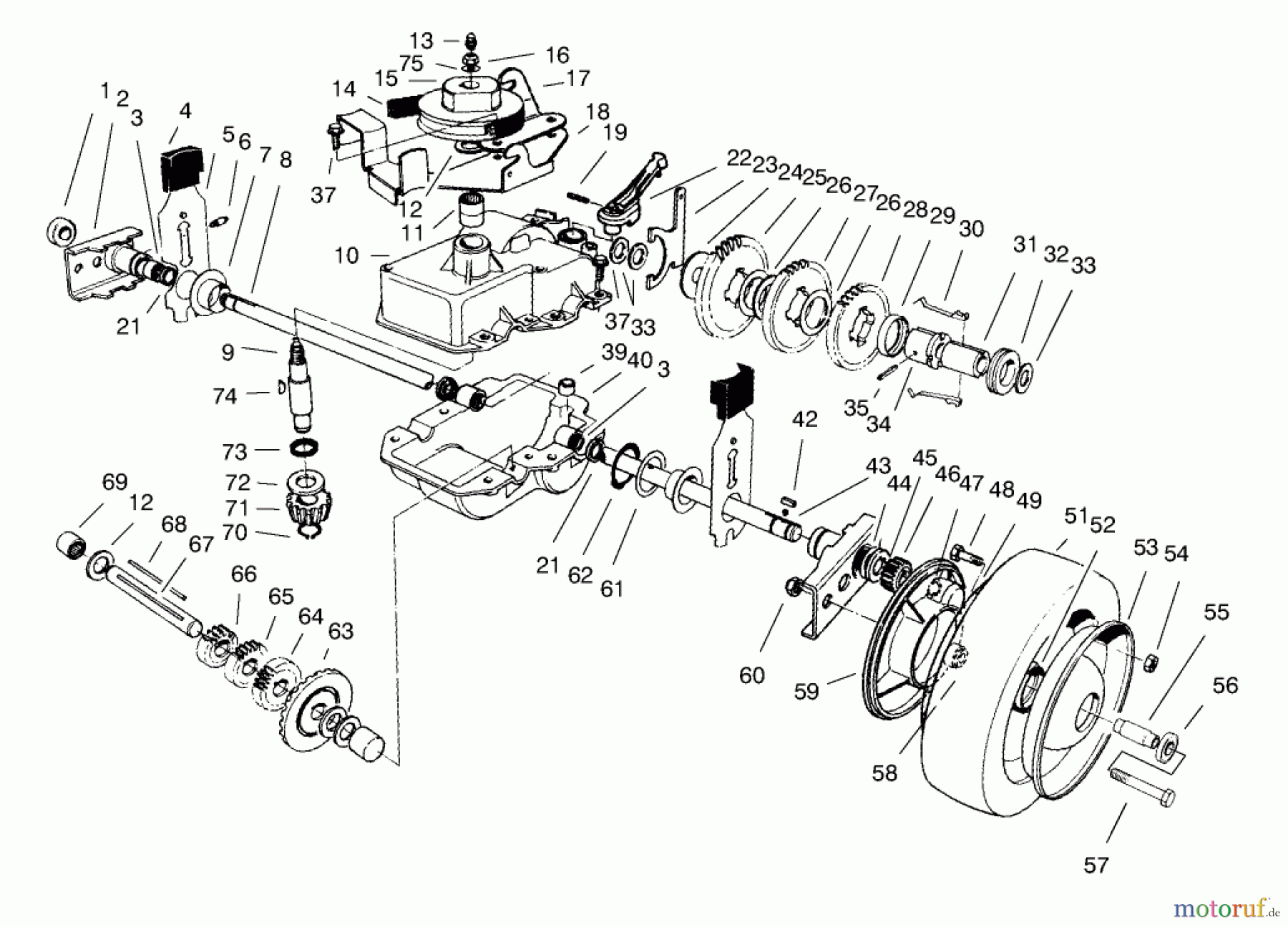  Rasenmäher 22040 - Toro Recycler Walk-Behind Mower (SN: 8900001 - 8999999) (1998) GEAR CASE ASSEMBLY