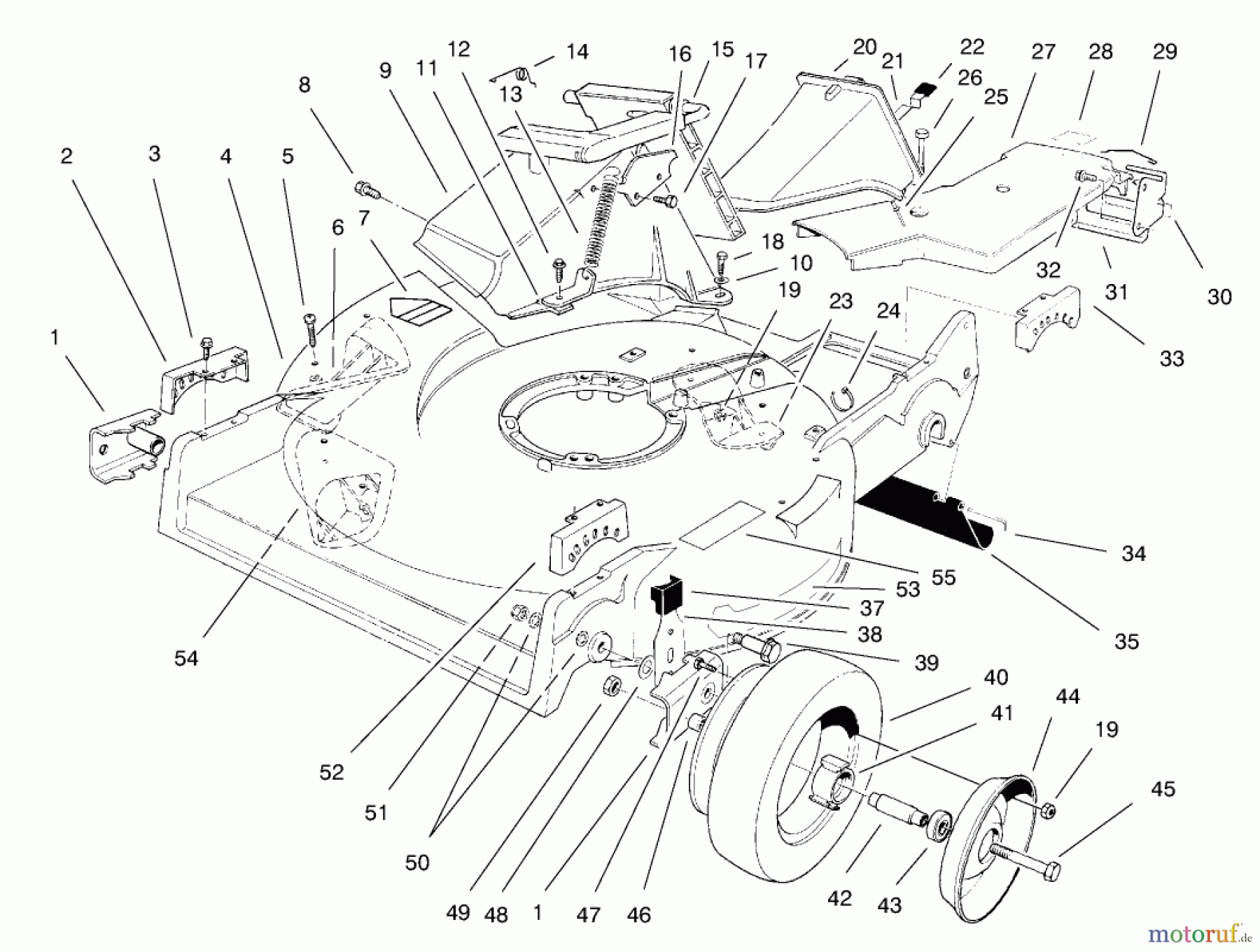  Rasenmäher 22040 - Toro Recycler Walk-Behind Mower (SN: 8900001 - 8999999) (1998) HOUSING ASSEMBLY