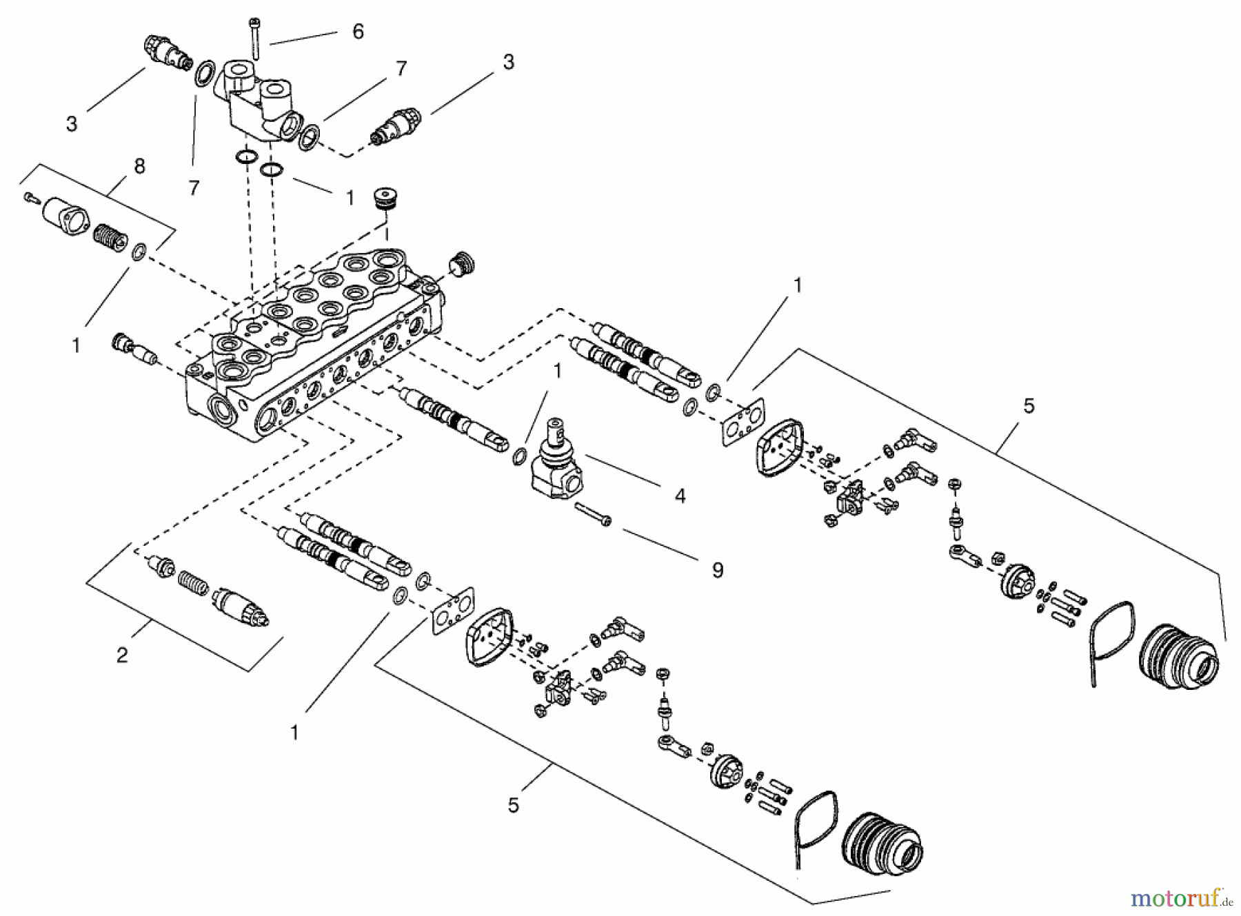  Compact Utility Attachments 22412 - Toro Backhoe, Dingo Compact Utility Loader (SN: 990001 - 999999) (1999) VALVE ASSEMBLY NO. 100-7205