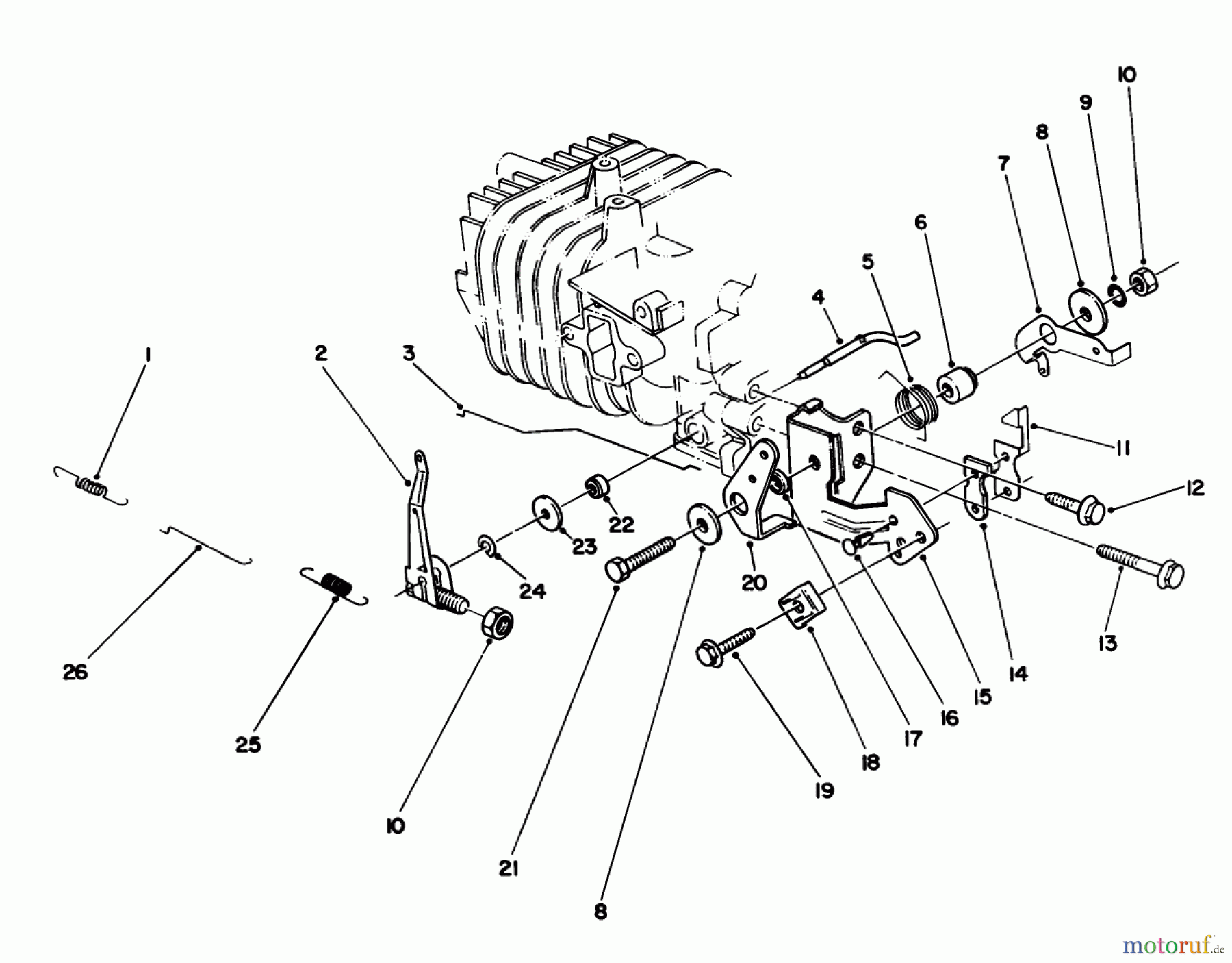  Rasenmäher 22580 - Toro Walk-Behind Mower (SN: 1000001 - 1999999) (1991) GOVERNOR ASSEMBLY (MODEL NO. 47PL0-3)