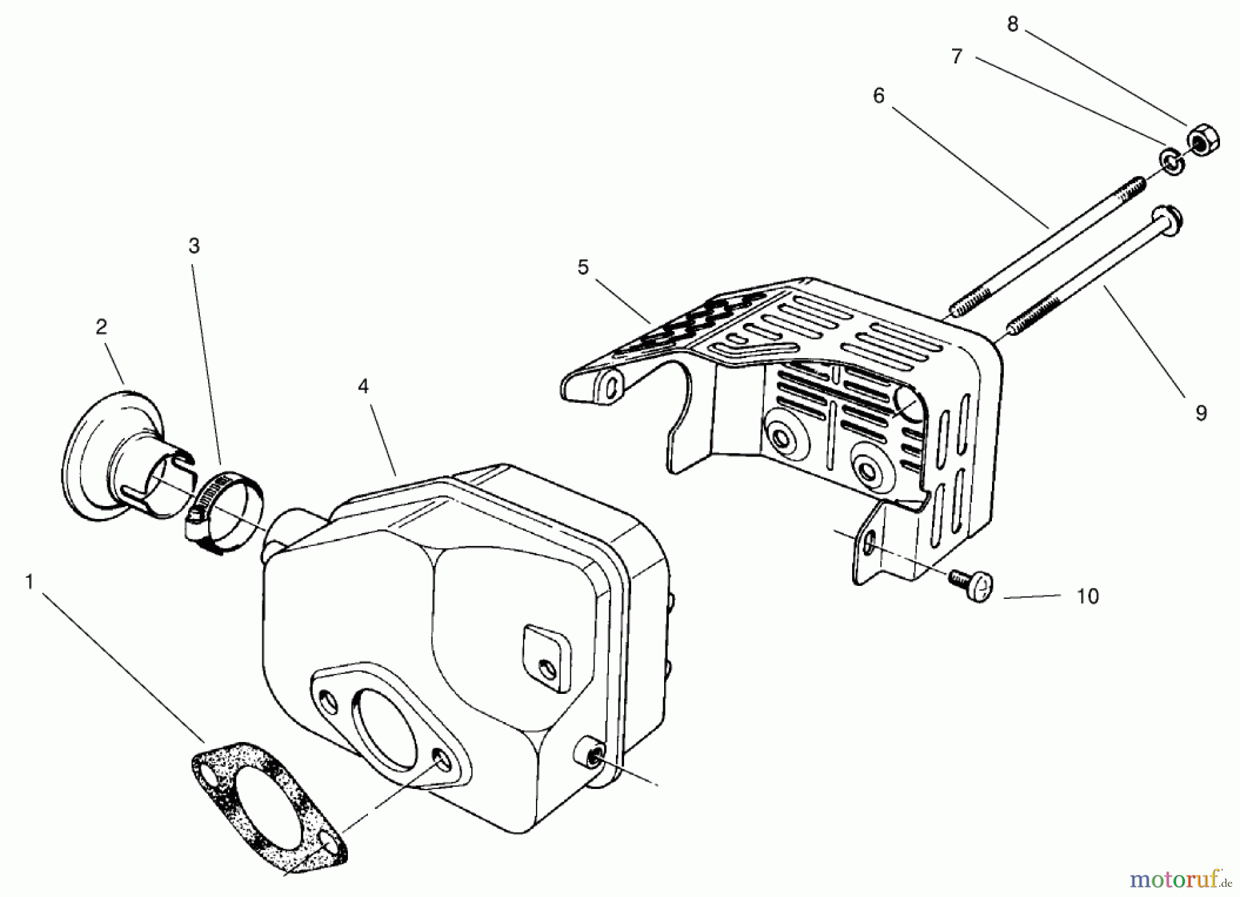  Rasenmäher 22043 - Toro Recycler Mower (SN: 200000001 - 200999999) (2000) MUFFLER ASSEMBLY (MODEL NO. 47PT7-7)