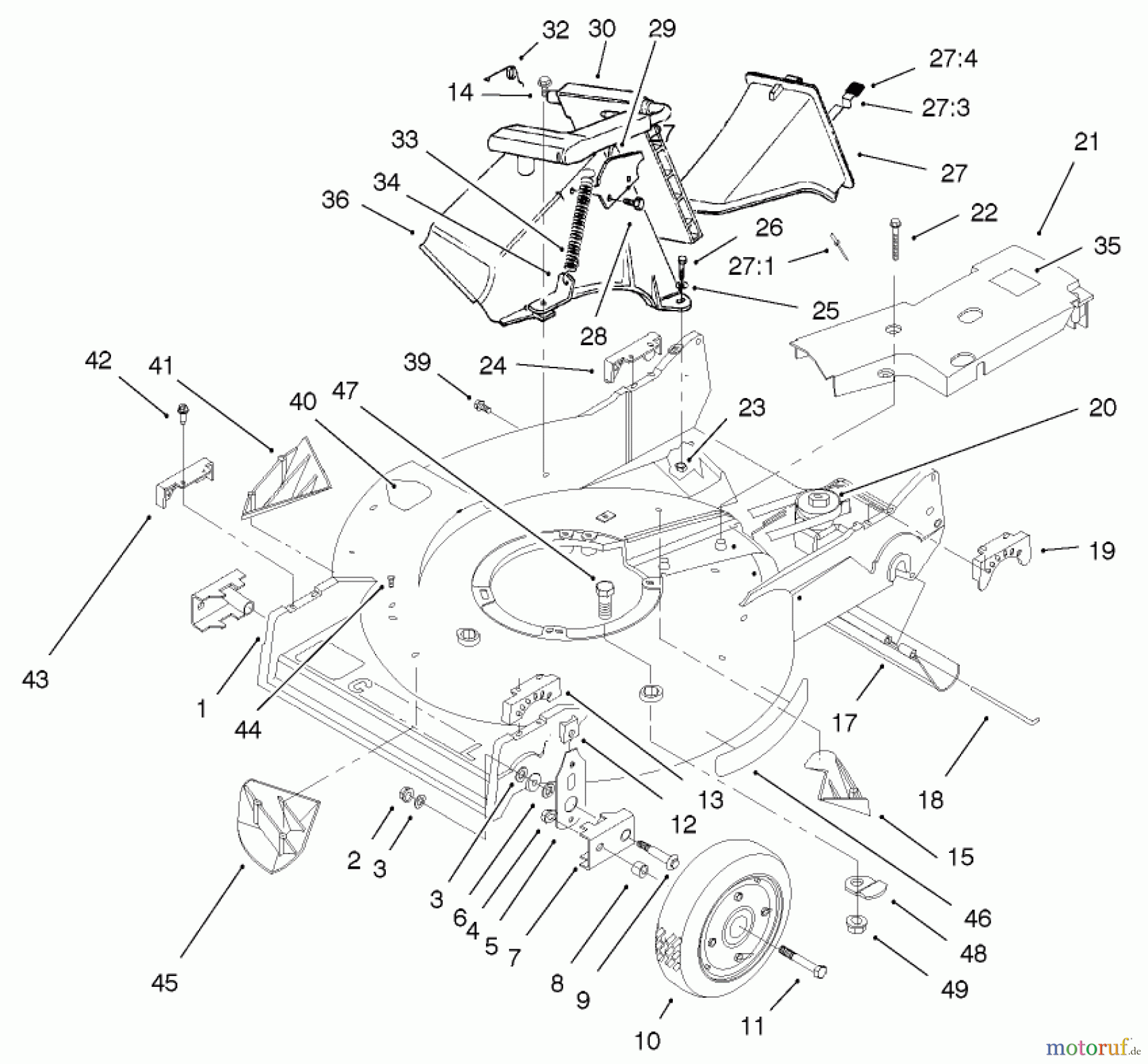  Rasenmäher 22043 - Toro Recycler Mower (SN: 230000001 - 230999999) (2003) HOUSING ASSEMBLY