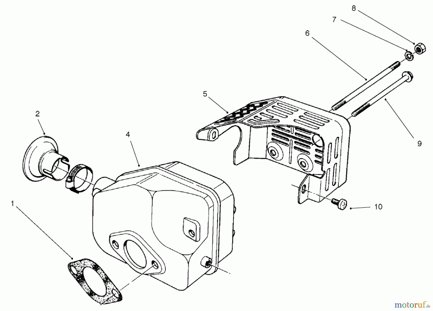  Rasenmäher 22043 - Toro Recycler Mower (SN: 220000001 - 220999999) (2002) MUFFLER ASSEMBLY