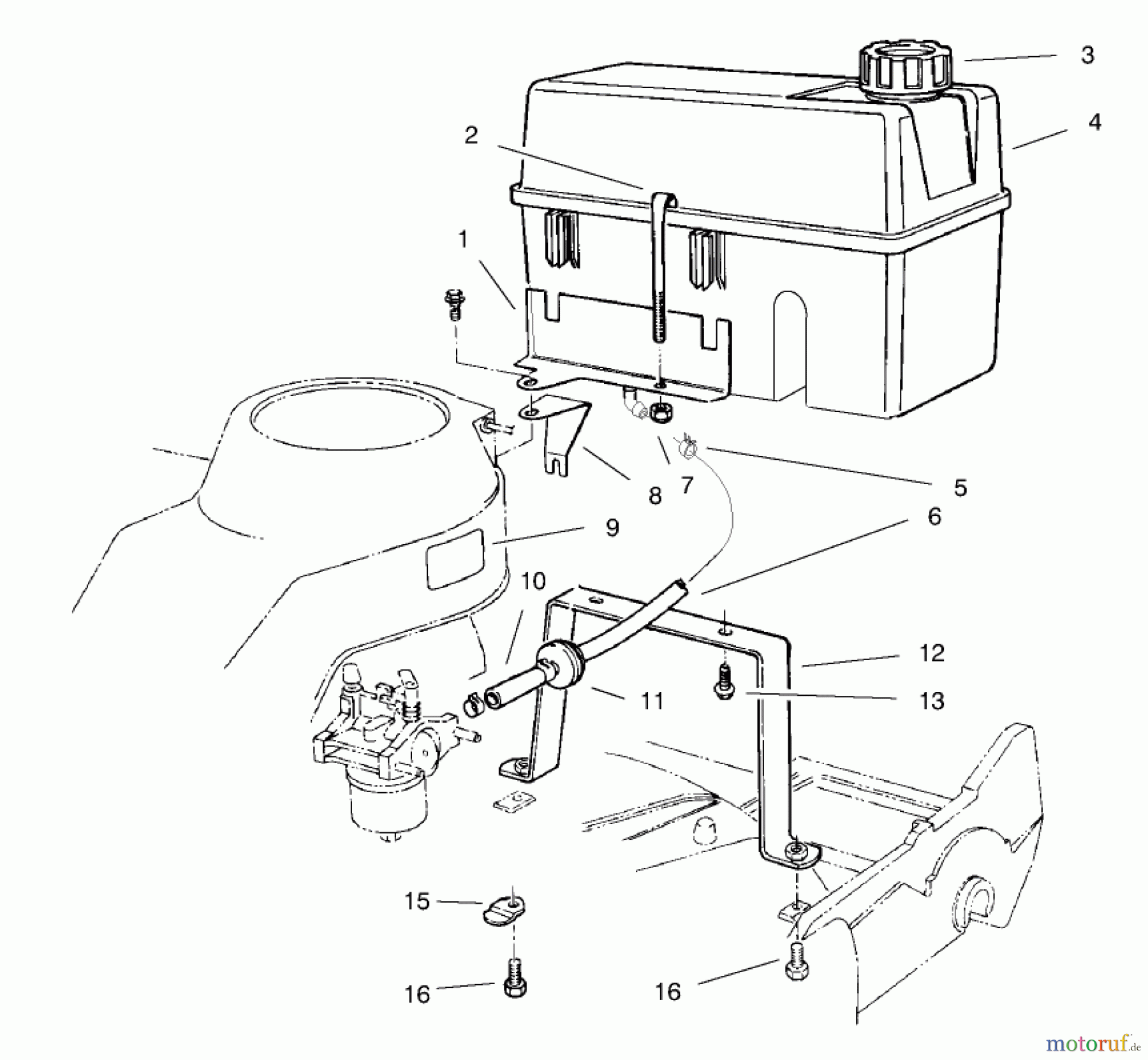  Rasenmäher 22043 - Toro Recycler Mower (SN: 9900001 - 9999999) (1999) GAS TANK ASSEMBLY