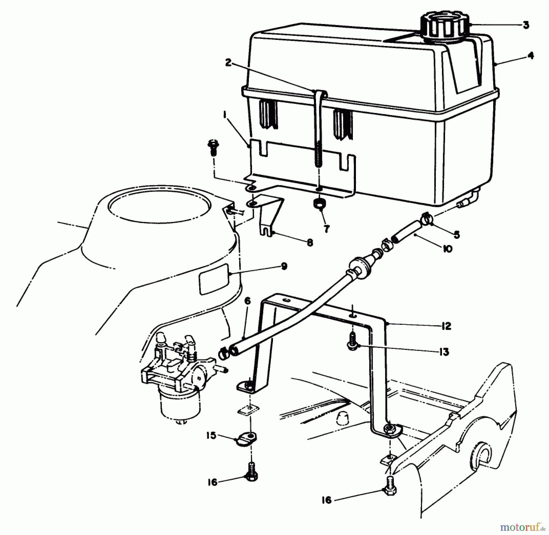  Rasenmäher 22043 - Toro Walk-Behind Mower (SN: 2000001 - 2999999) (1992) GAS TANK ASSEMBLY