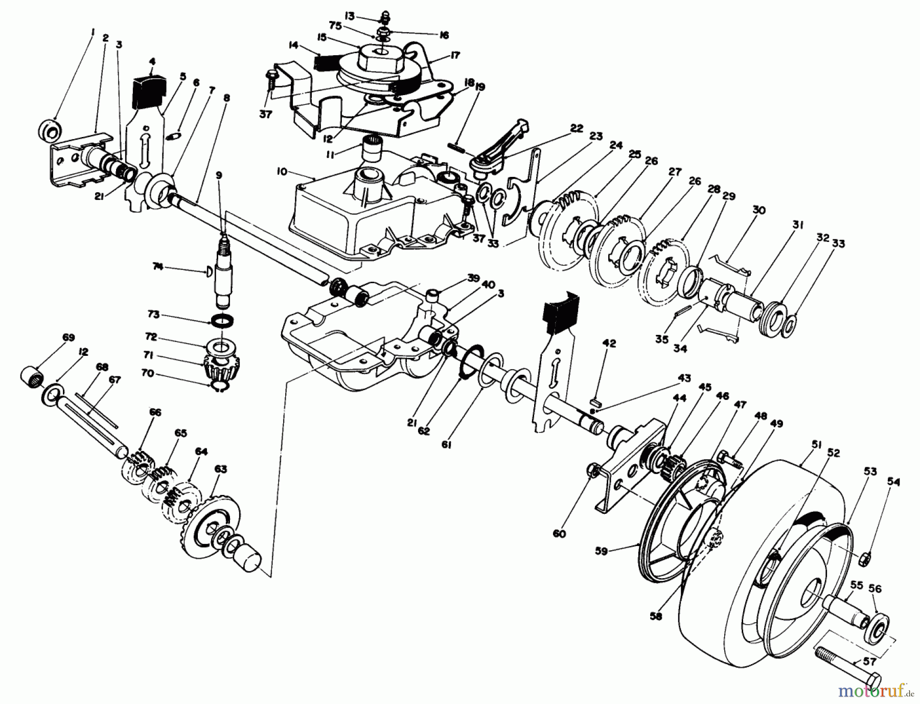  Rasenmäher 22043 - Toro Walk-Behind Mower (SN: 2000001 - 2999999) (1992) GEAR CASE ASSEMBLY